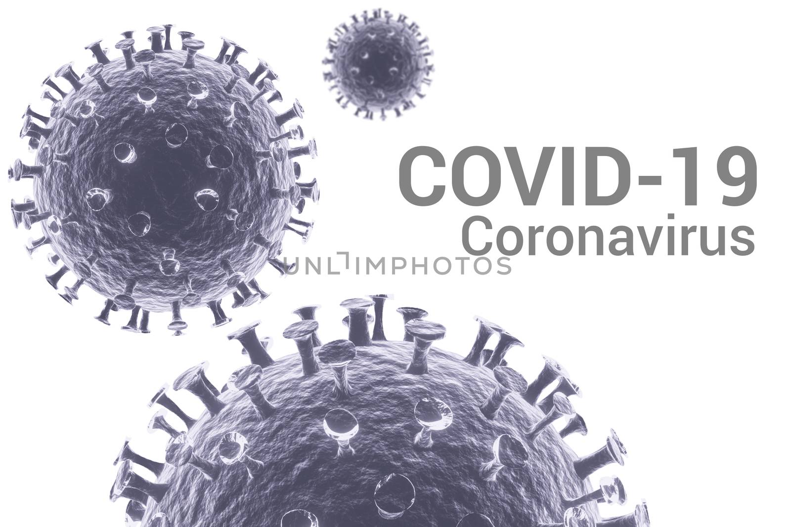 3D rendered: Corona virus or Covid-19 with text on white backgro by sirawit99