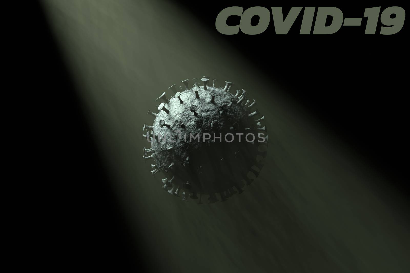 3D rendered: Corona virus or Covid-19 with text on white backgro by sirawit99