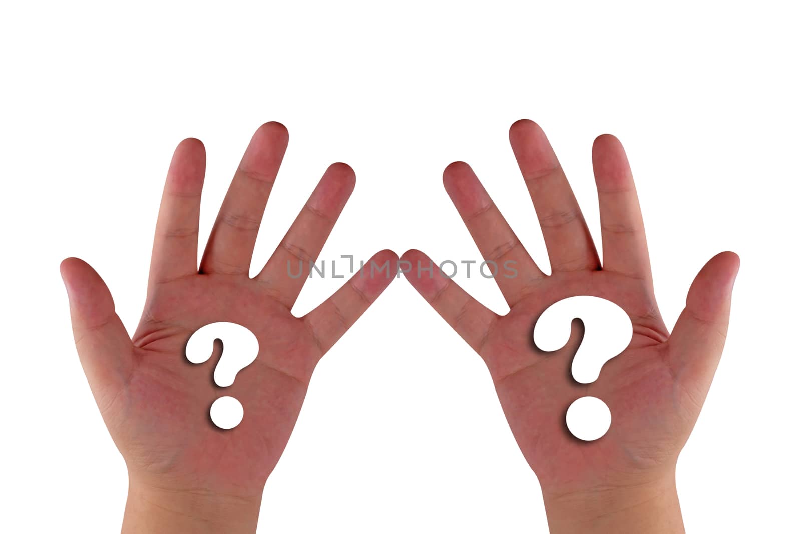 Business solution, problem concept, hand holding question symbol, making decision 