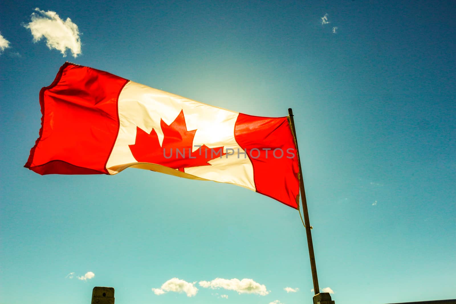 Flag of Canada on the mast, Canada is one of the most amazing free democracies in the world