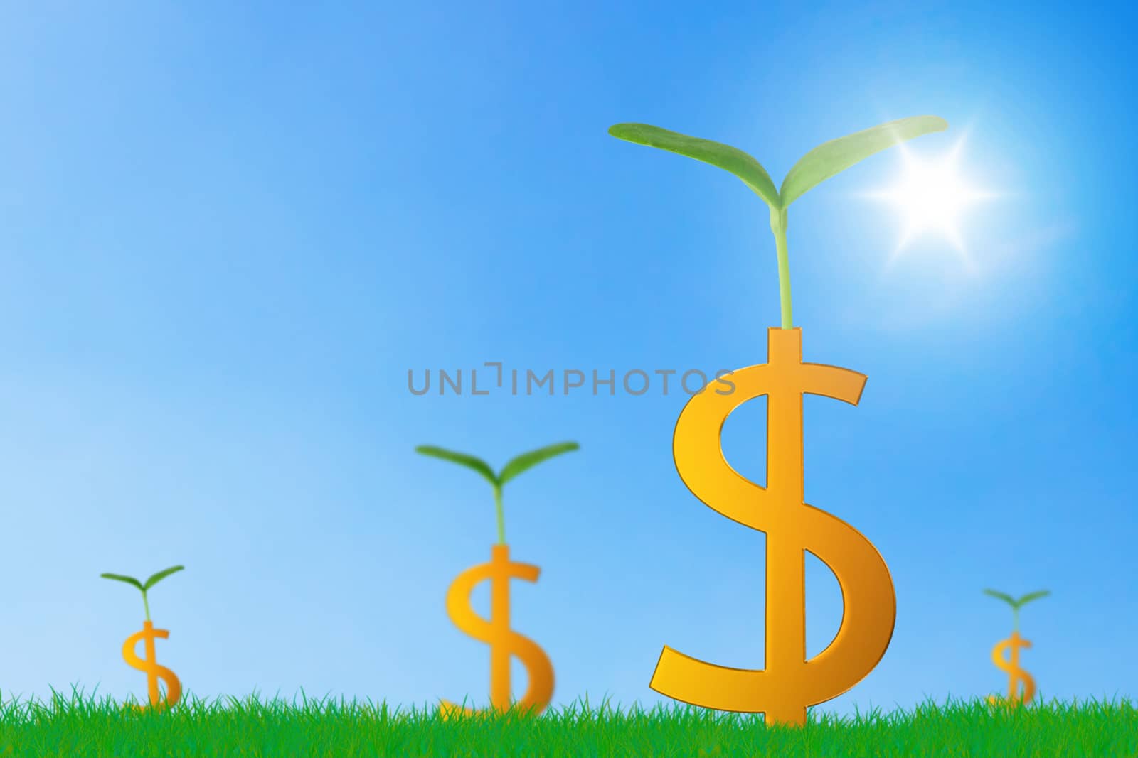 Business or idea growth concept, financial increase market profit, nature and ecology
