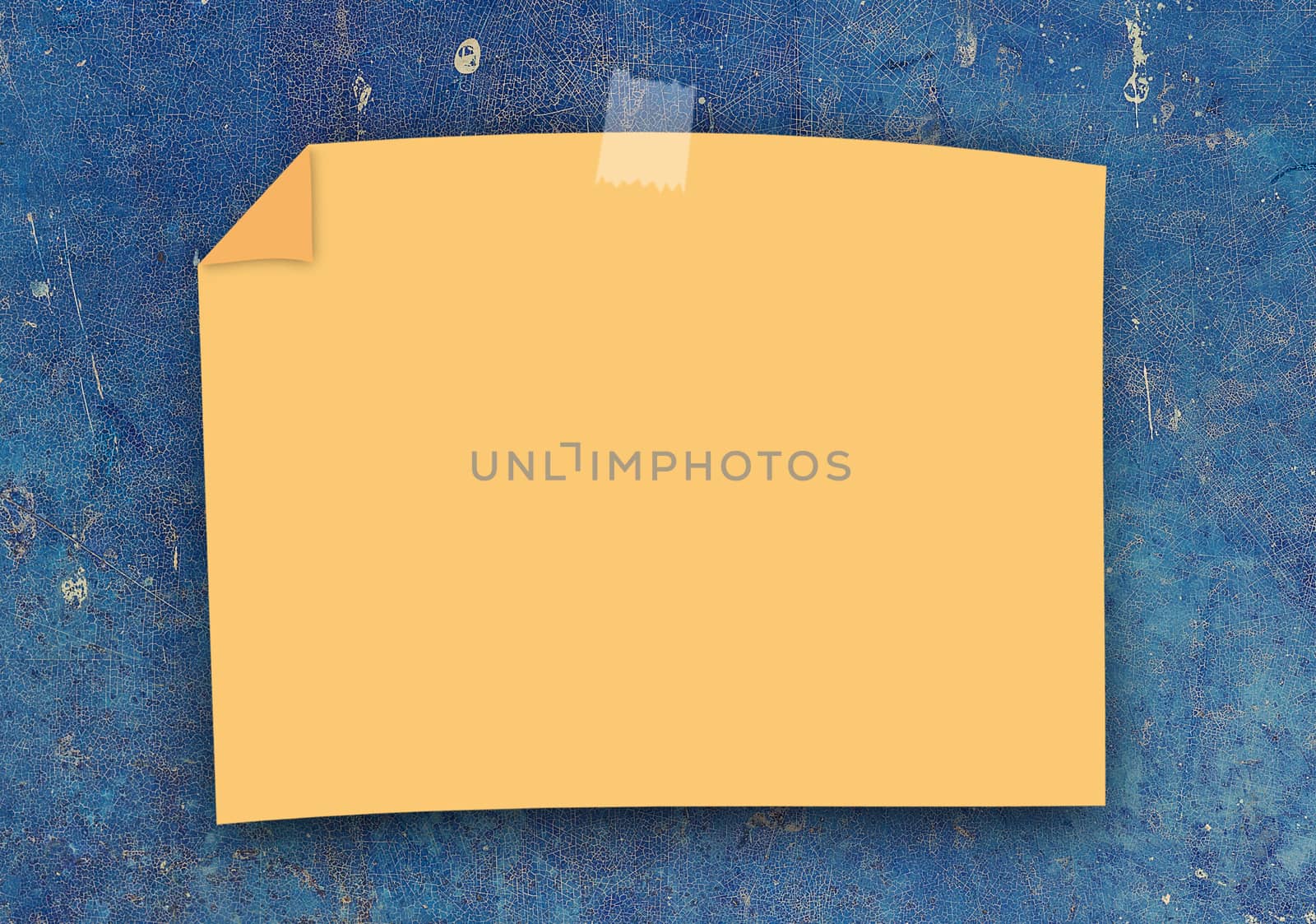 Blank note paper on blue vintage background