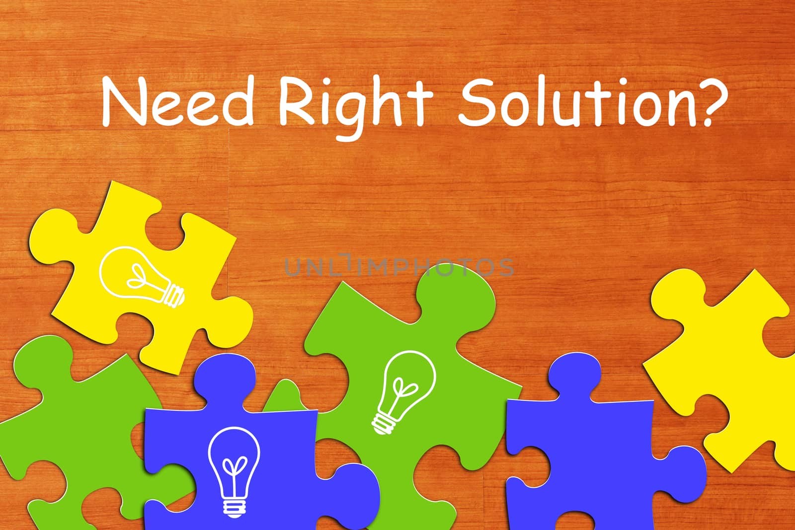 Business solution, problem concept on wood background
