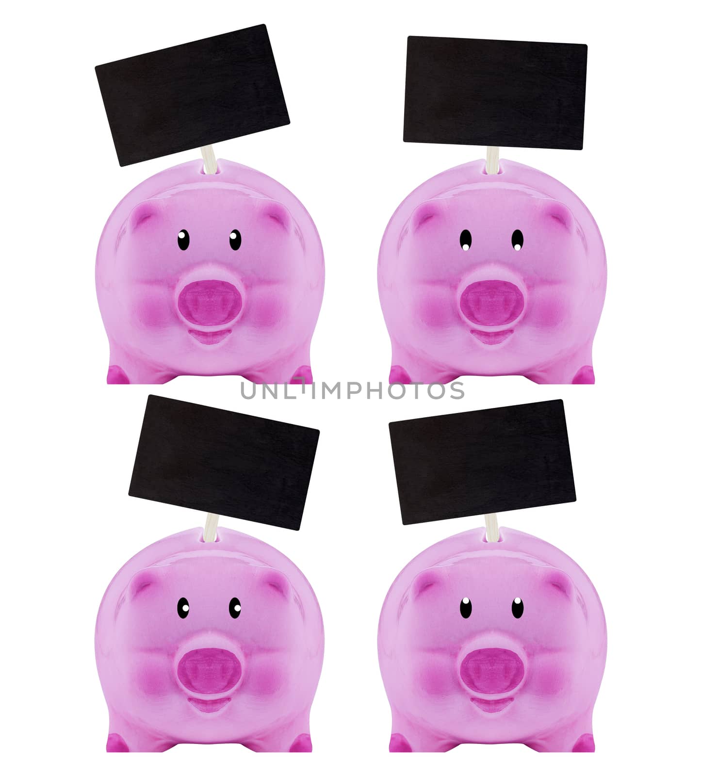 Financial, saving money concept, Isolate pink piggy bank on white background