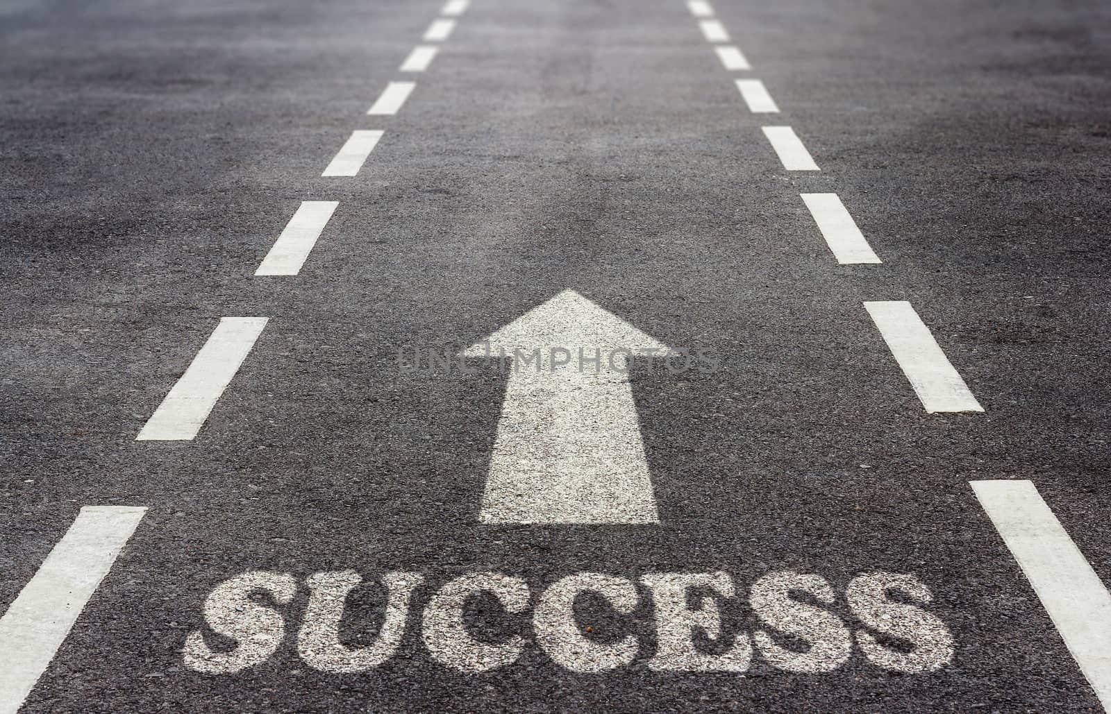 Business success concept, road to growth and achievement