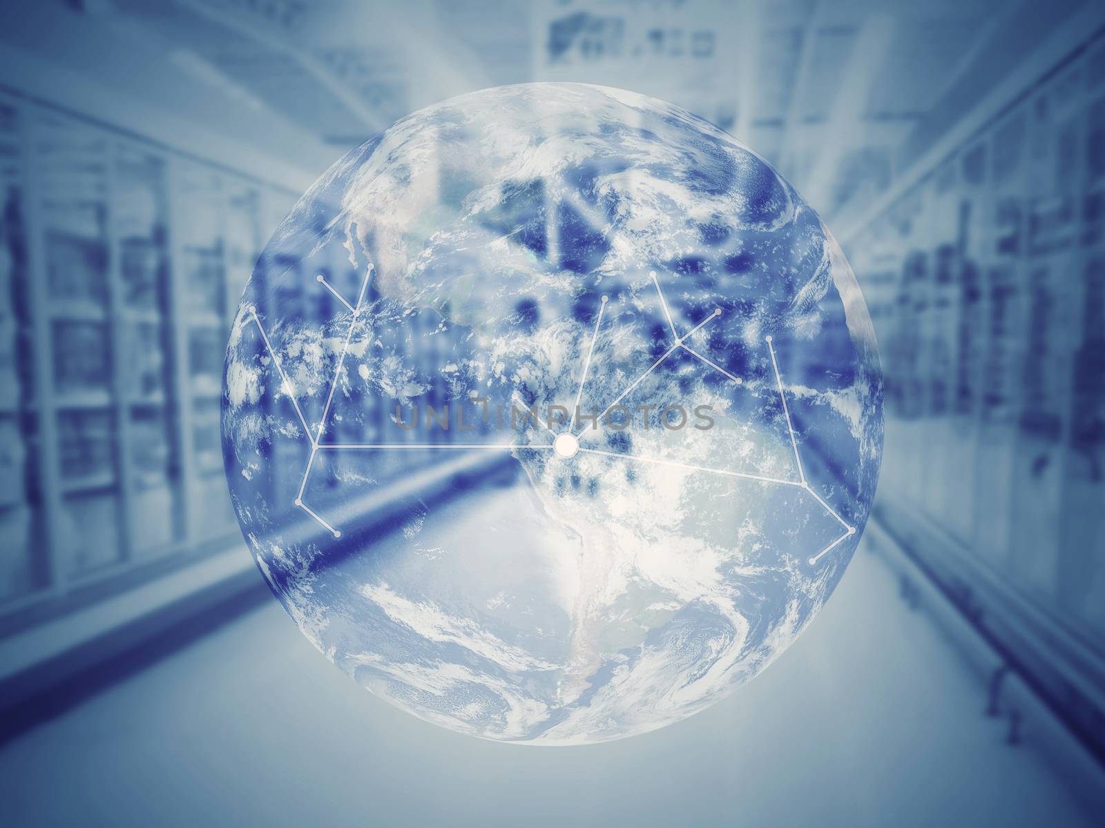 Business networking concept, communication technology background, Elements of this image furnished by NASA