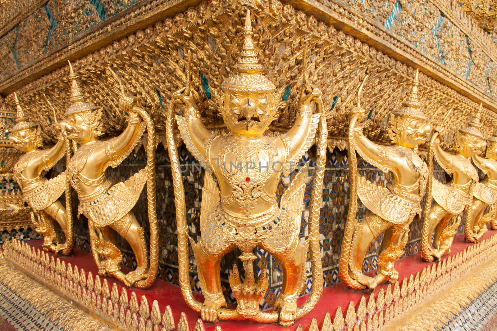 Golden Garuda in Wat Phra Kaew Grand Palace of Thailand
