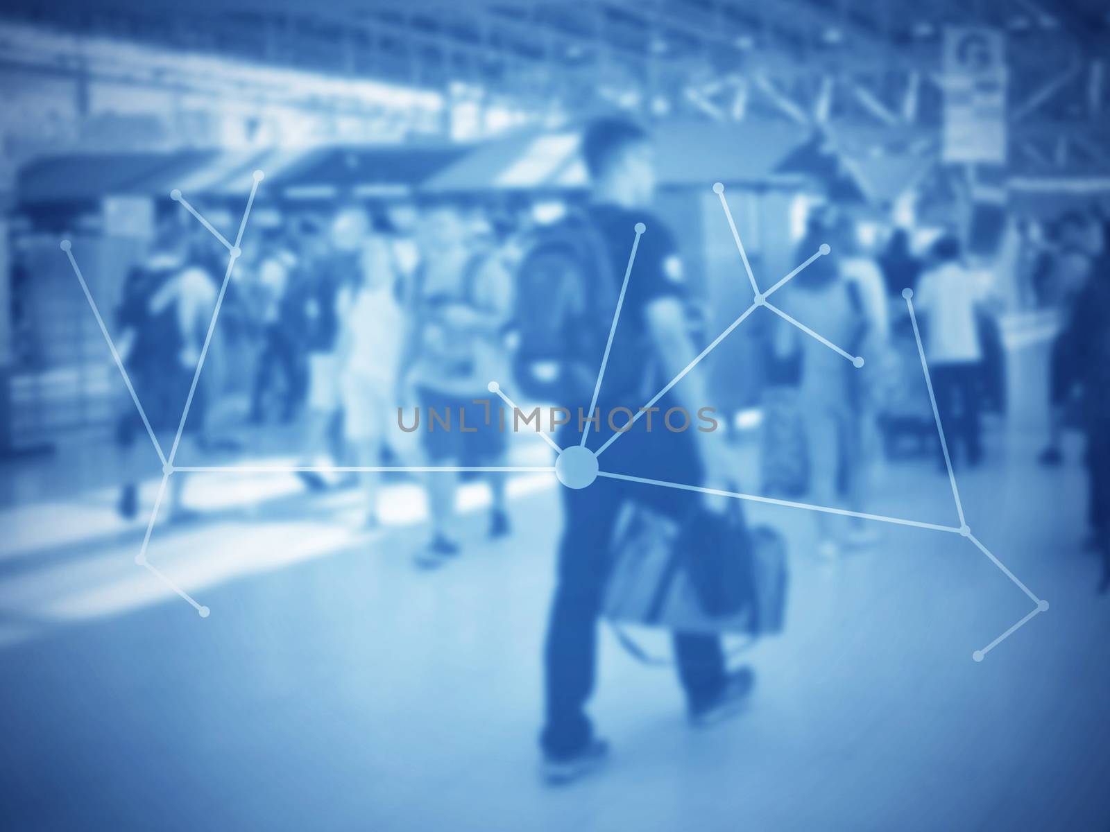 Business networking concept, communication technology background, Elements of this image furnished by NASA
