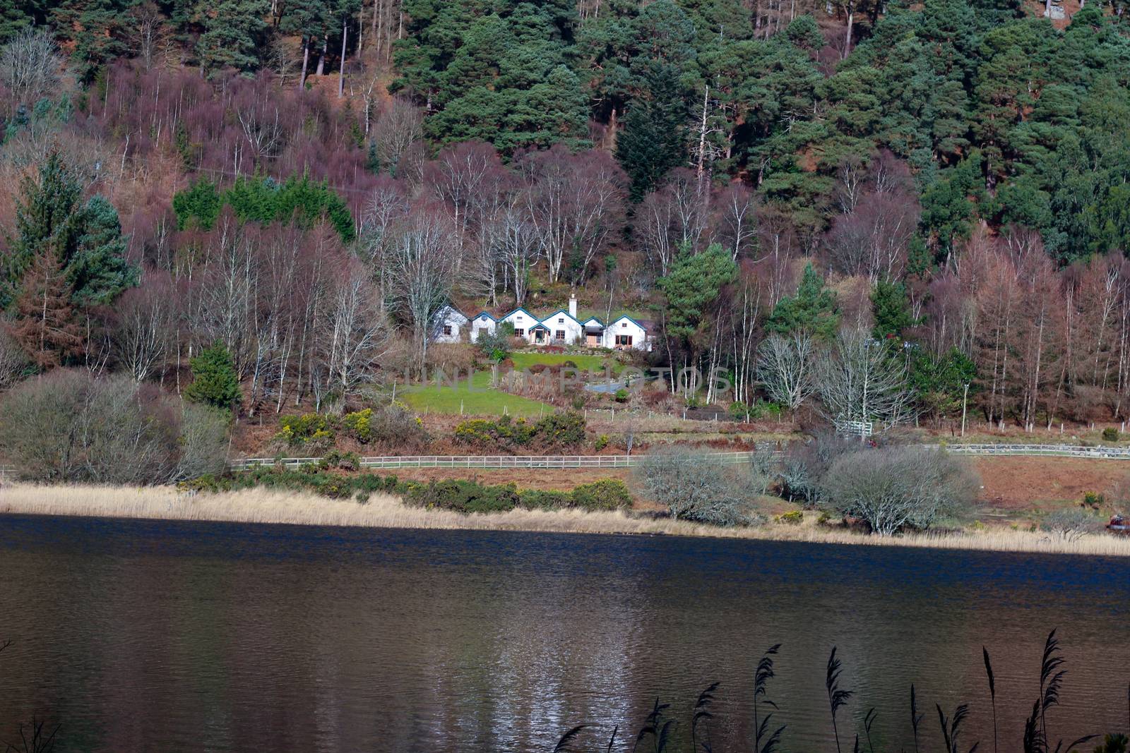 Old house, ruin at mountains valley County Wicklow, Ireland.