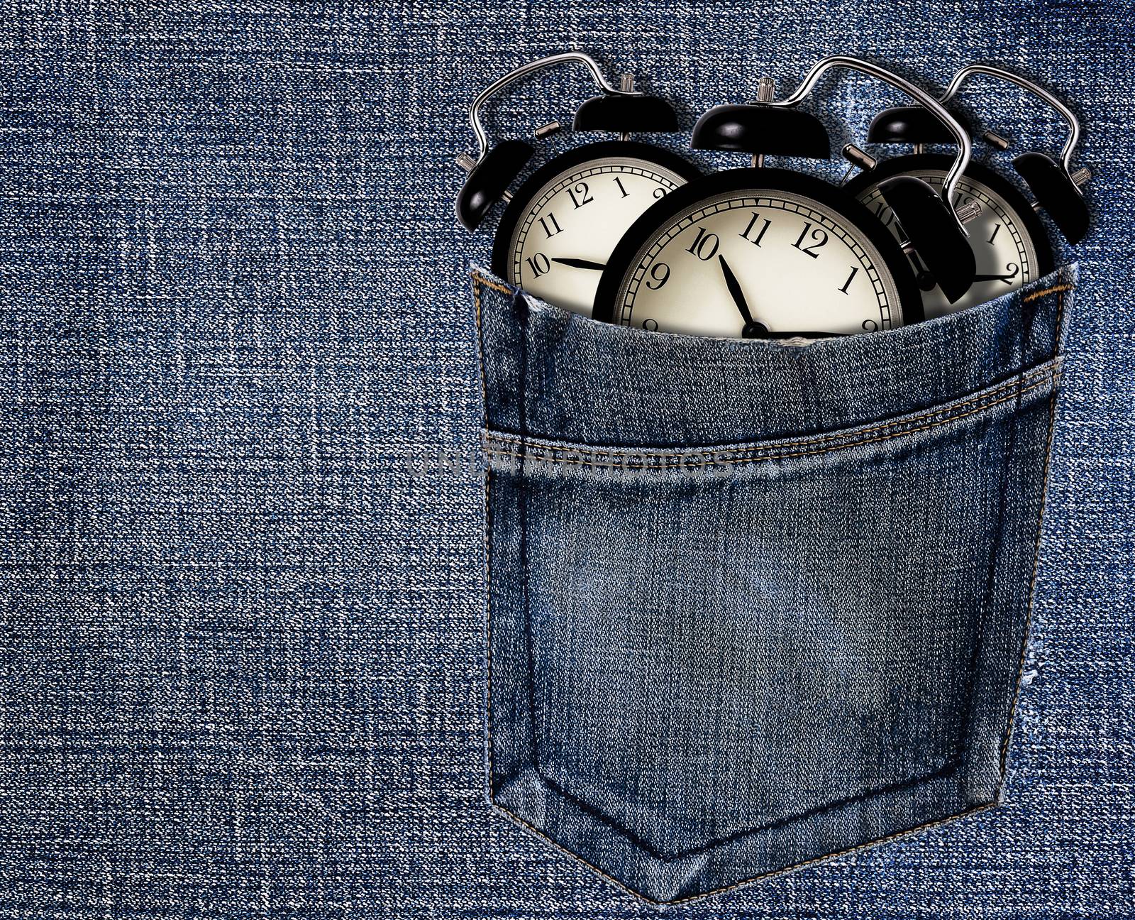 Save time concept, business management and planning, alarm clock and pocket