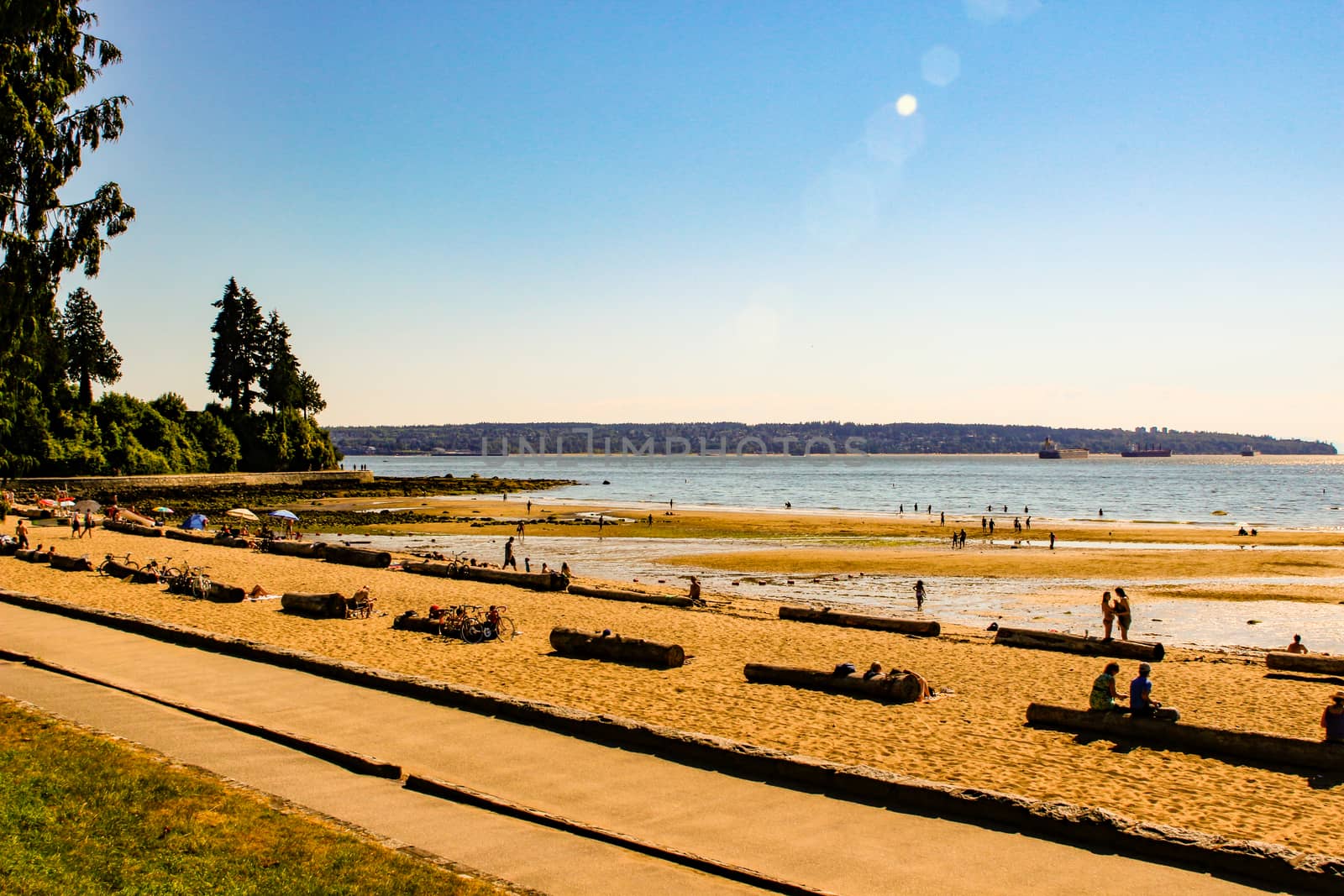 Third Beach - Vancouver, Canada. Third beach along Stanley Park in Vancouver, Canada. View of the North Shore.