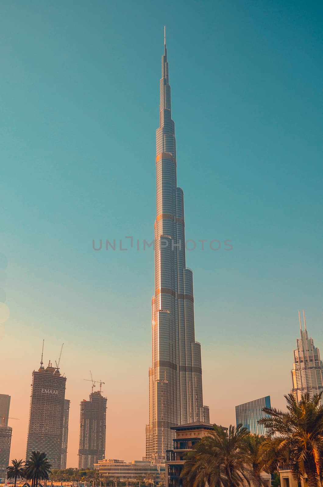 skyscraper Burj Khalifa - the tallest structure and building in the world. Dubai, UAE
