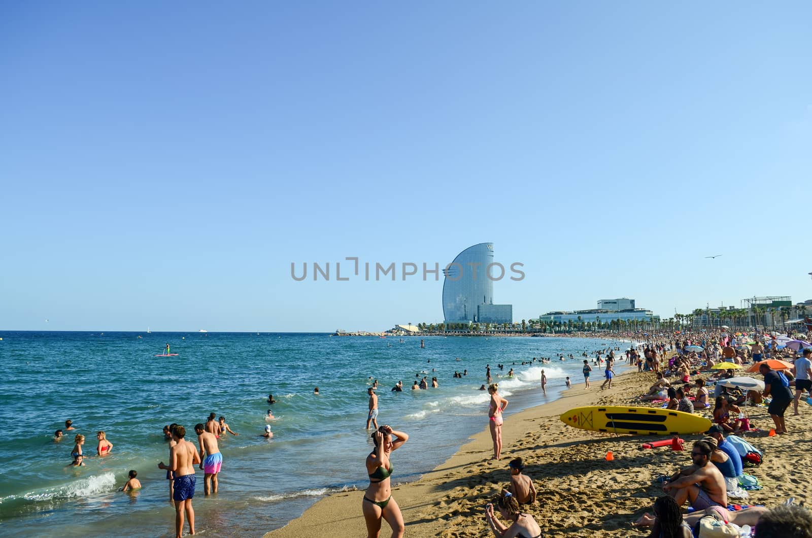 Barceloneta - Barcelona's most popular beach on the Mediterranean sea
