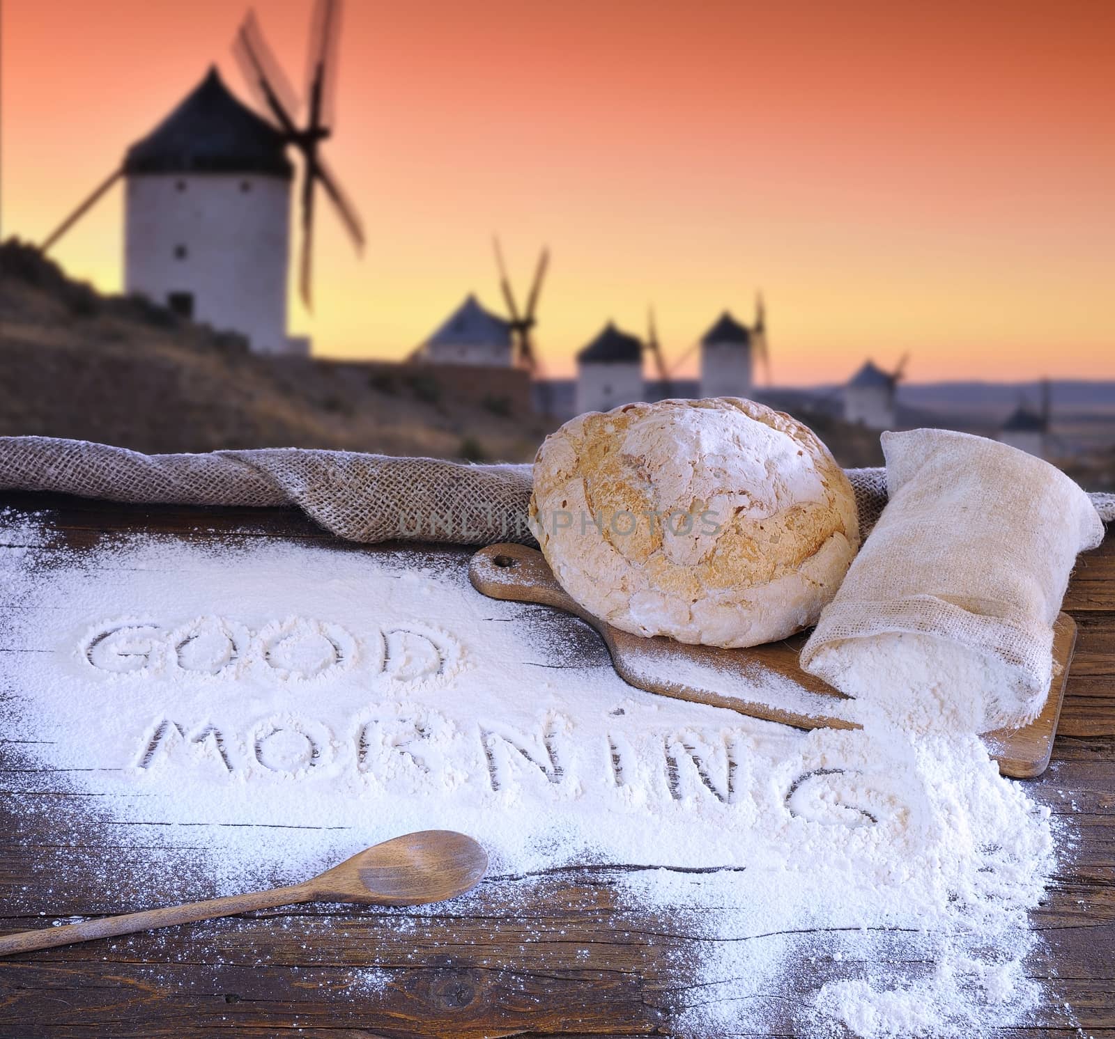 Bread on the table of the bakery.