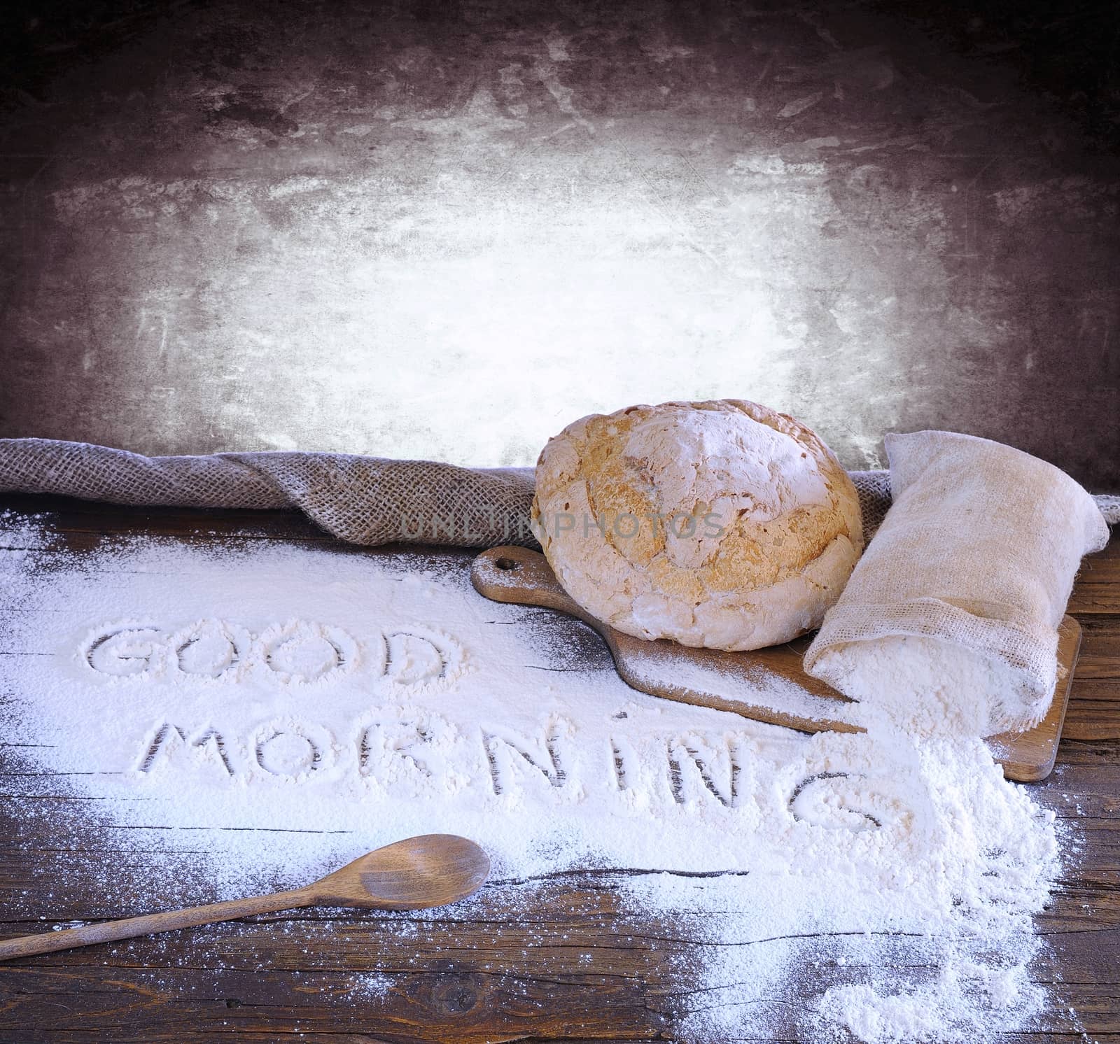 Bread on the table of the bakery.