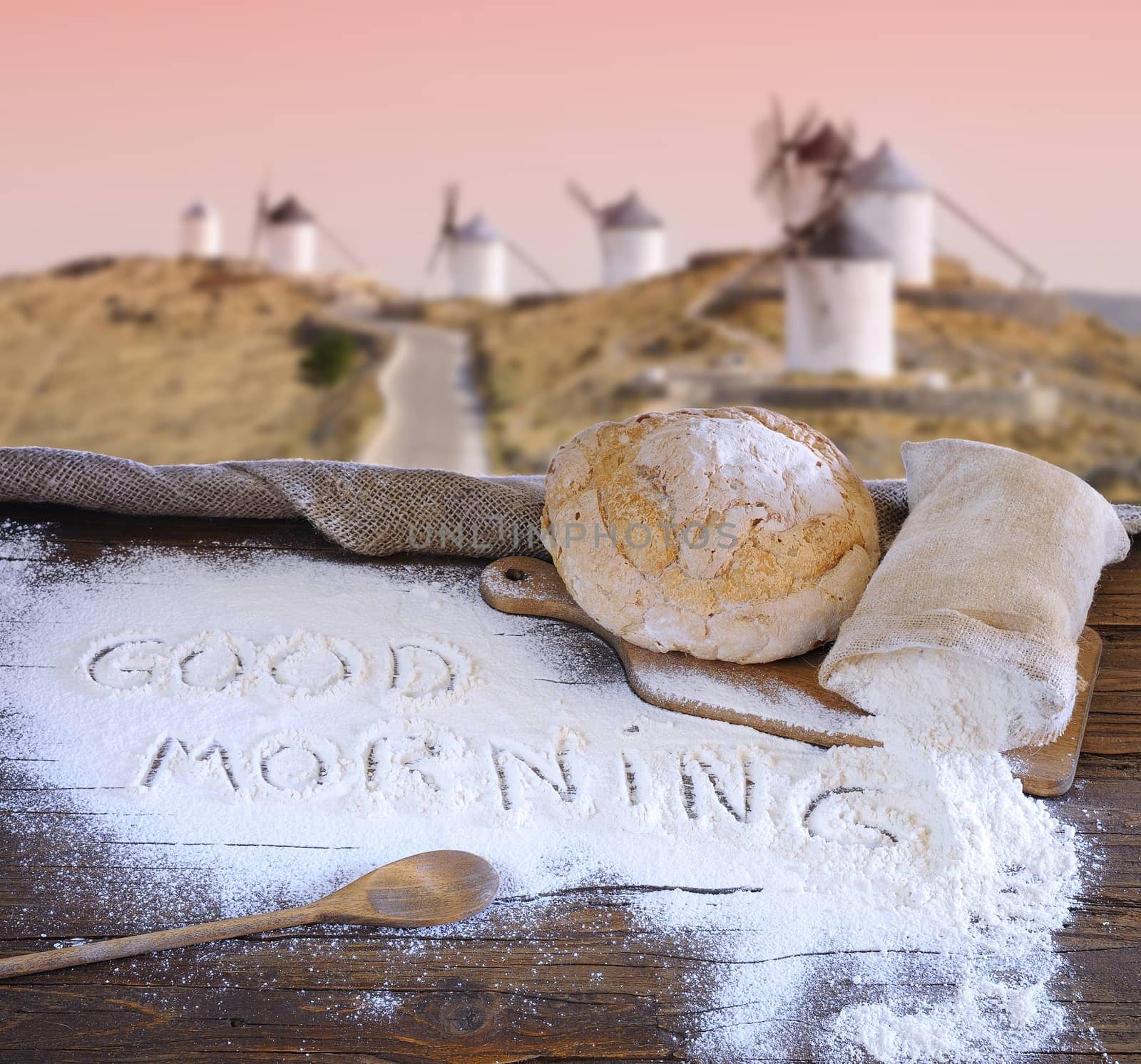 Bread on the table of the bakery.