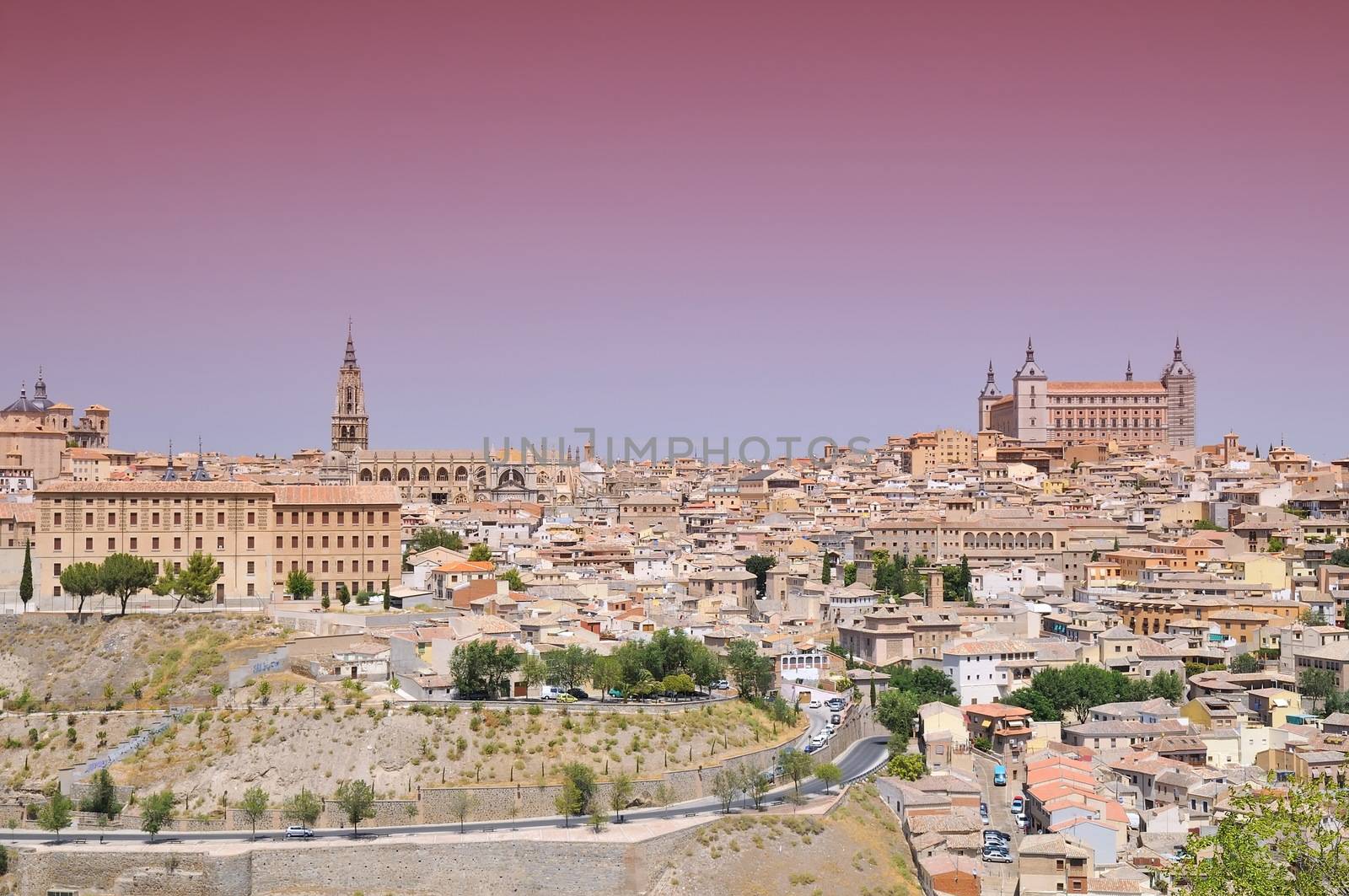 The city of Toledo view from a viewpoint.