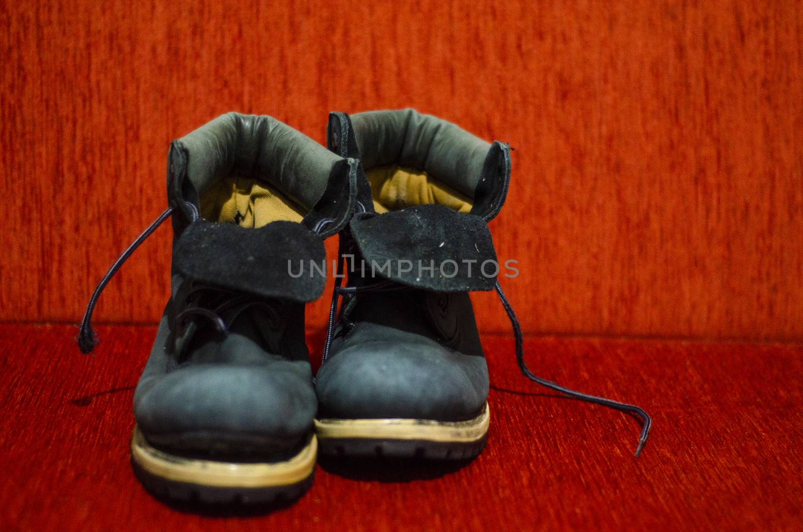 Old Ragged Blue Boots, Vintage, Dirty by Hasilyus