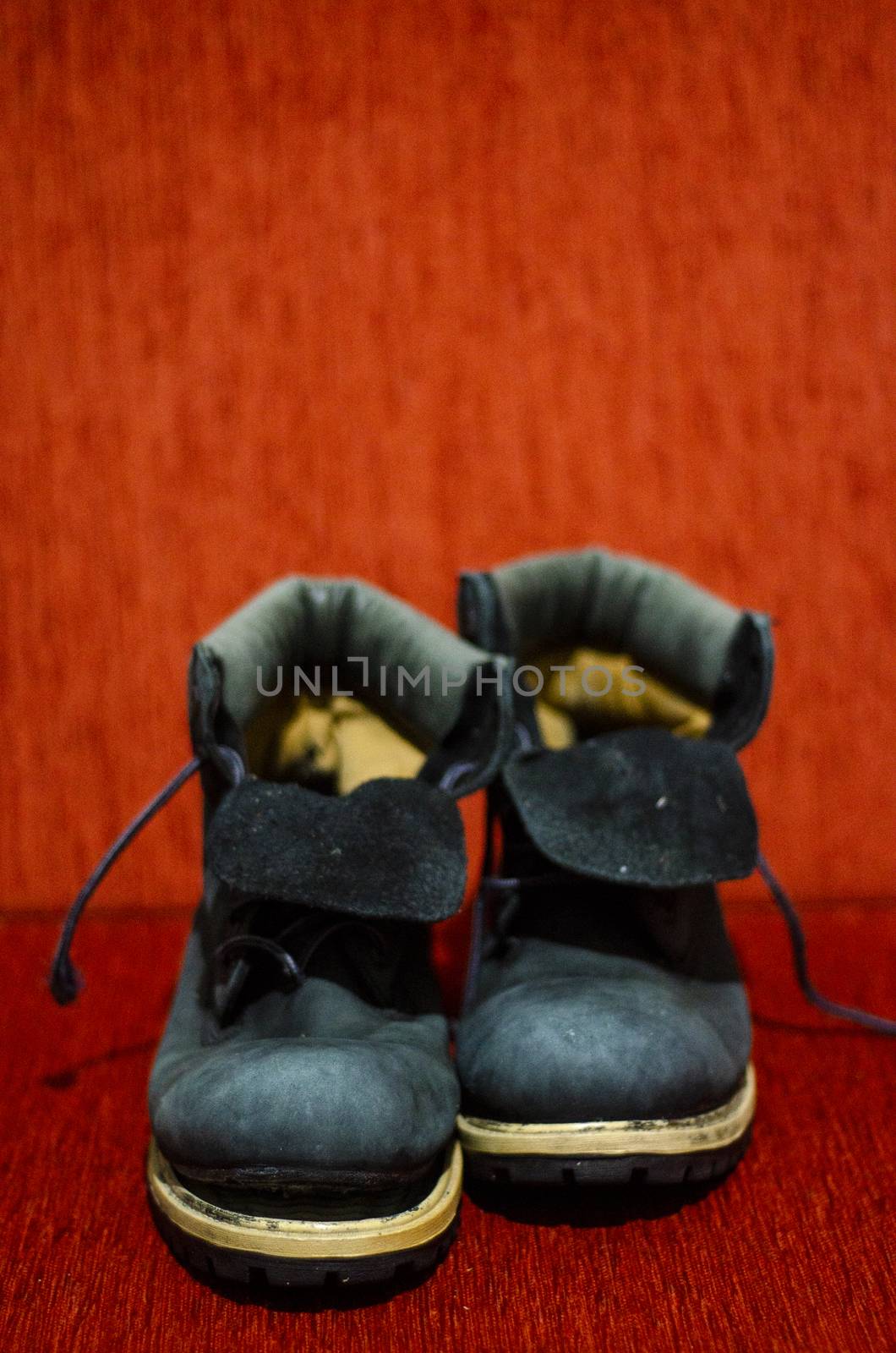 Old Ragged Blue Boots, Vintage, Dirty by Hasilyus