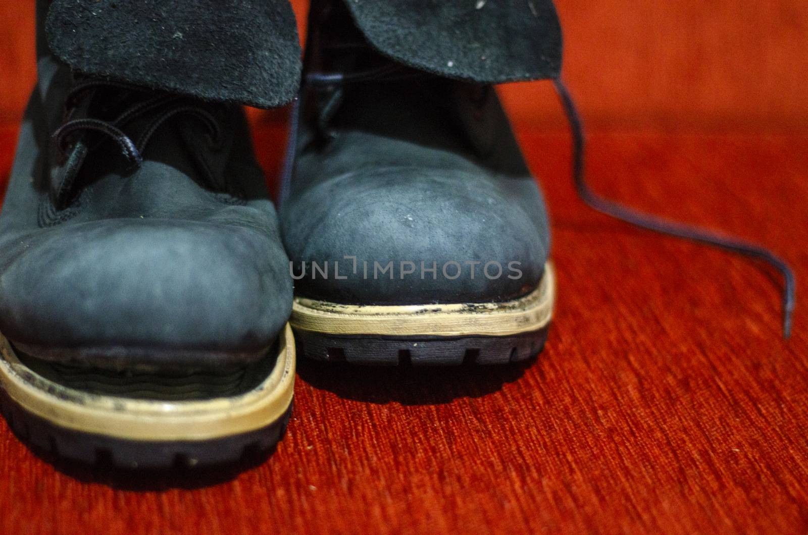 Old Ragged Blue Boots, Vintage, Dirty by Hasilyus