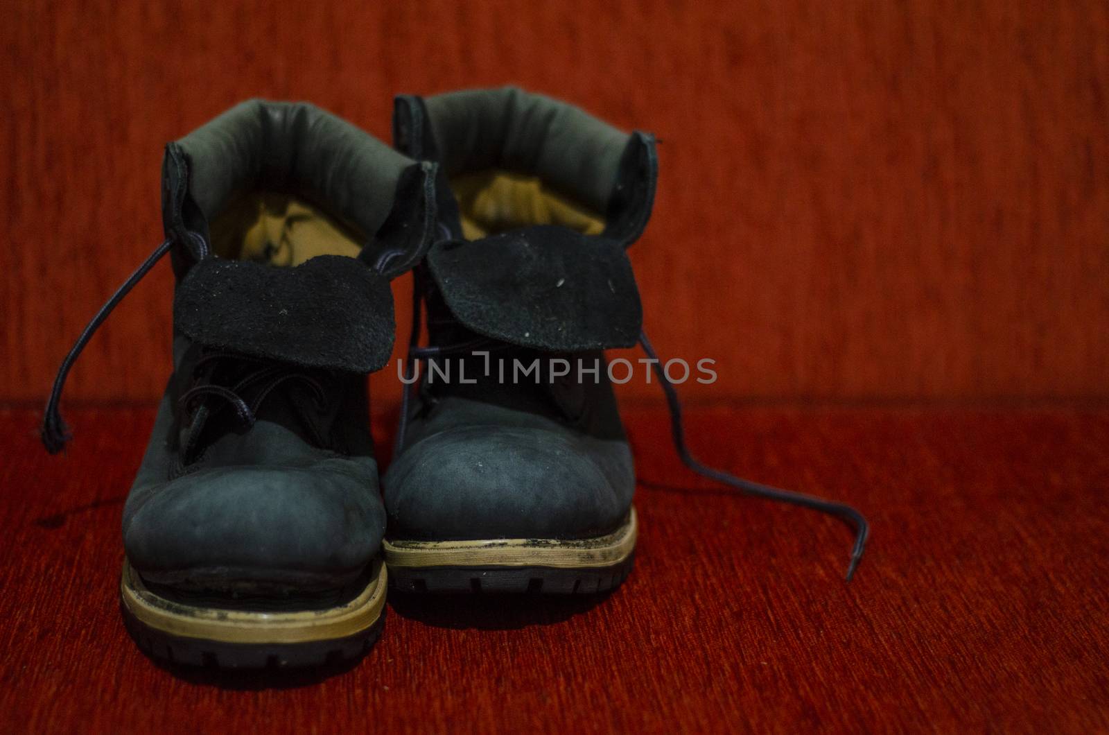 Old Ragged Blue Boots, Vintage, Dirty by Hasilyus