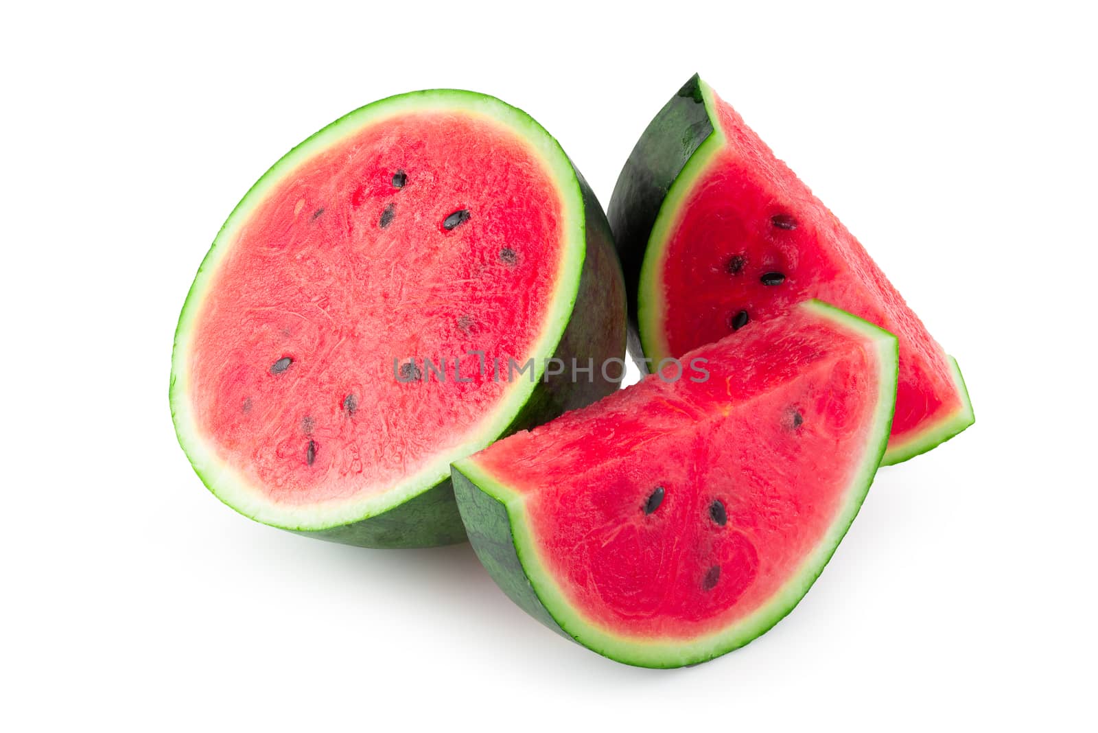 Sliced of watermelon isolated on white background by kaiskynet
