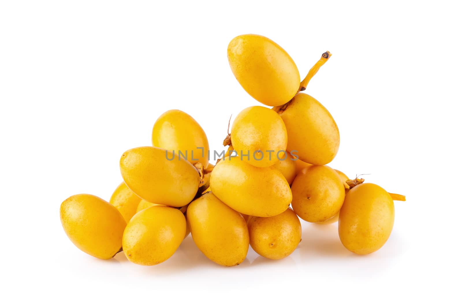 yellow raw date palm isolated on white background by kaiskynet