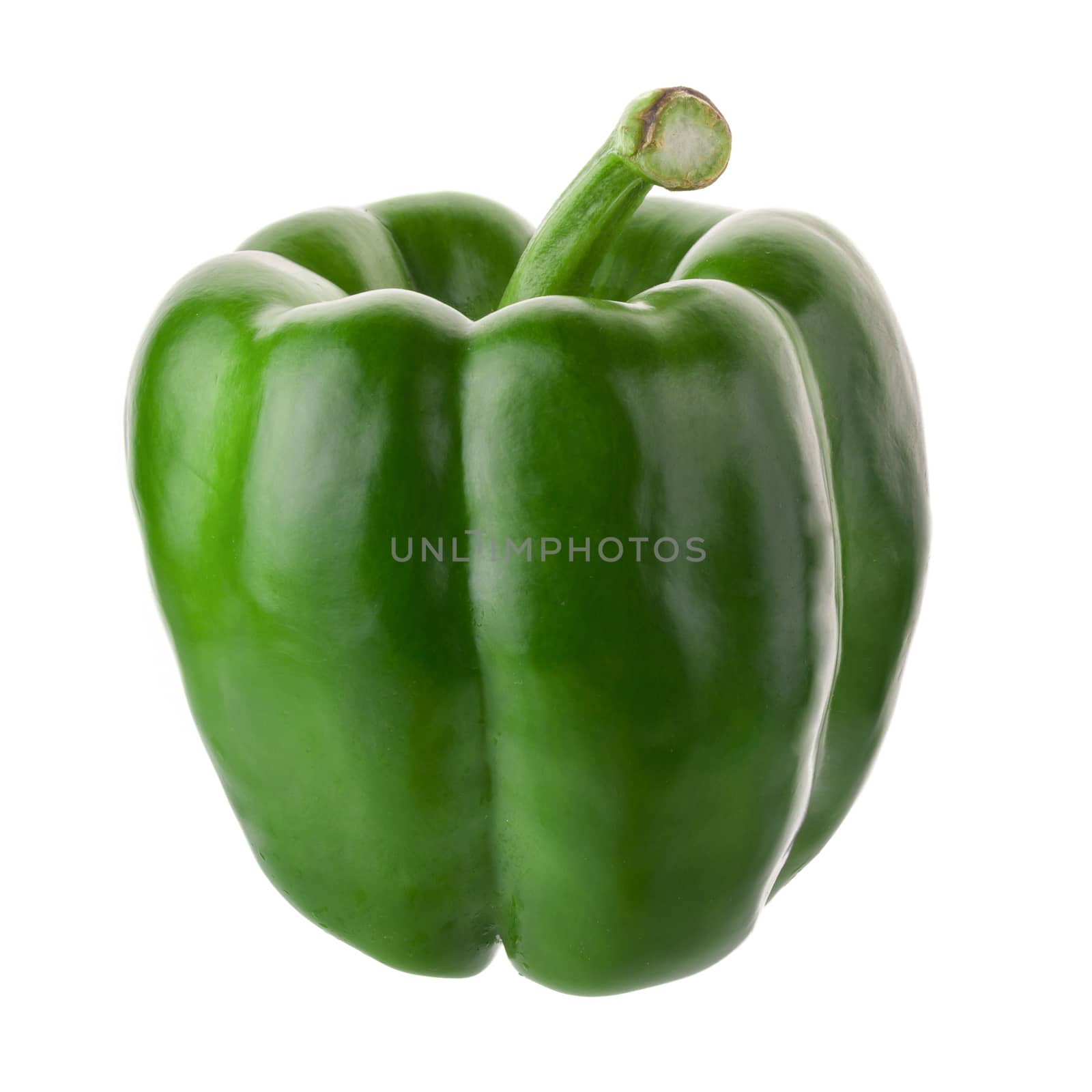 Green pepper shooted isolated on a white background.