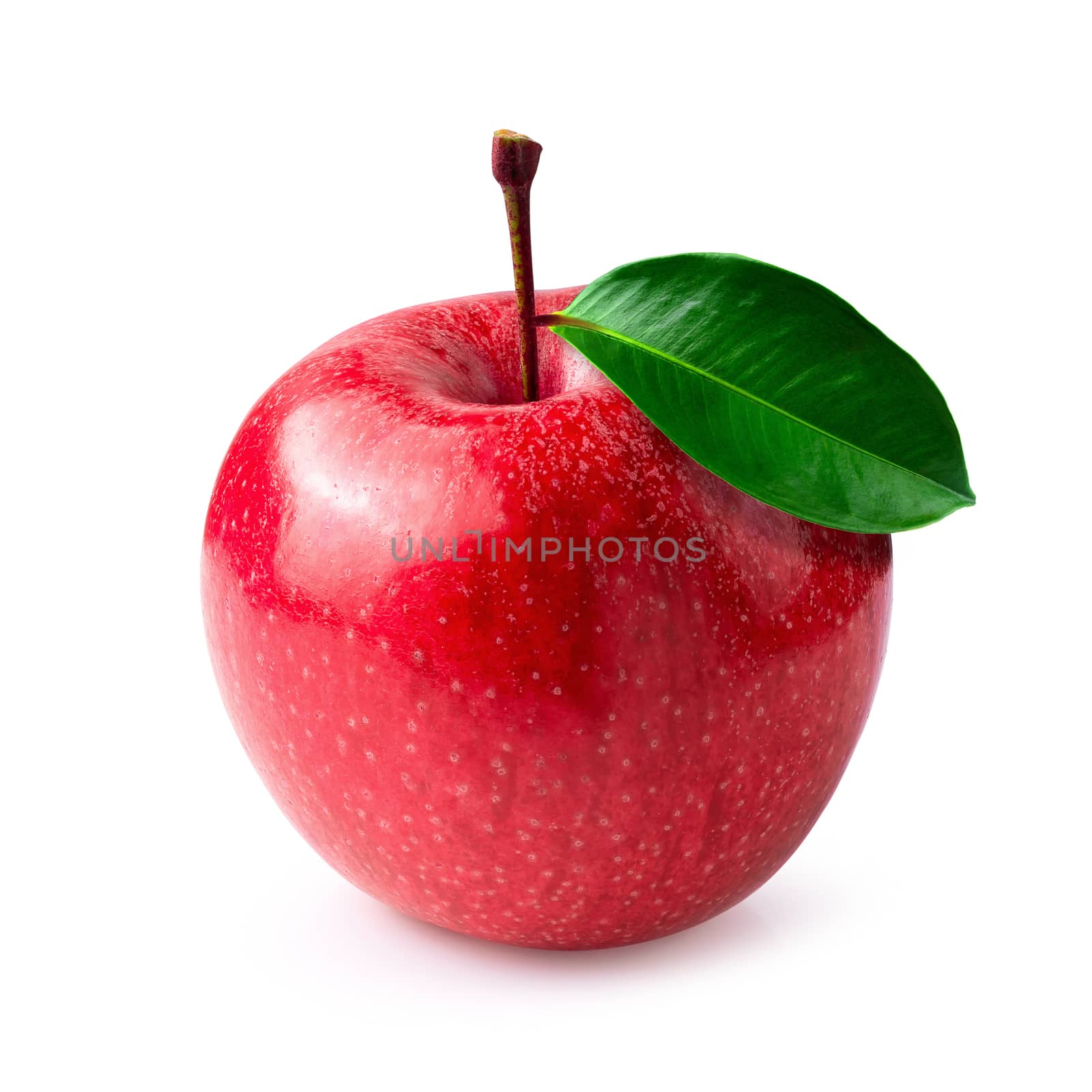 Red apple whole pieces isolated on white background.