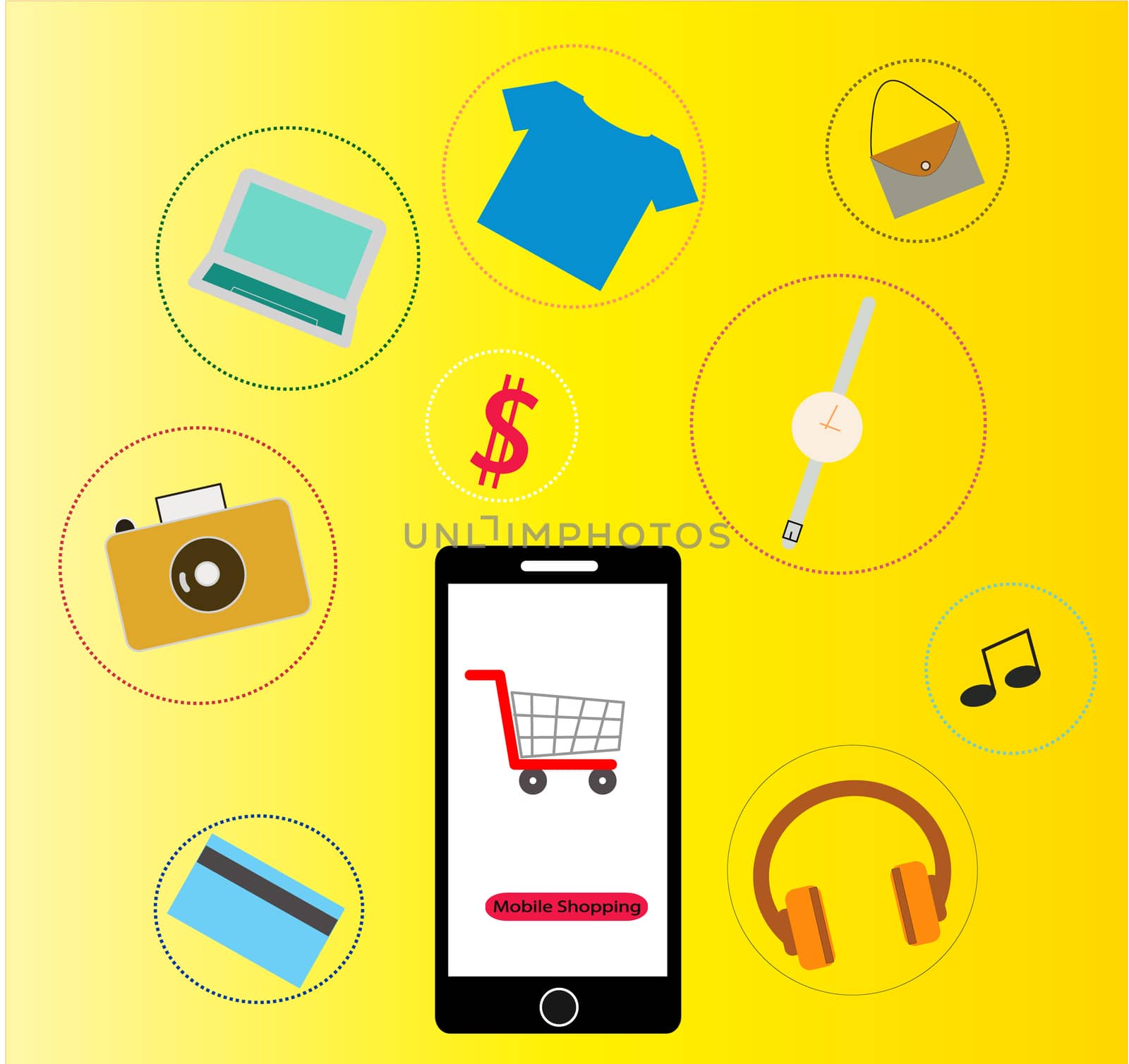 shopping online by phone icon on white background. flat style. shopping online by phone for your web site design, logo, app, UI. shopping online symbol.