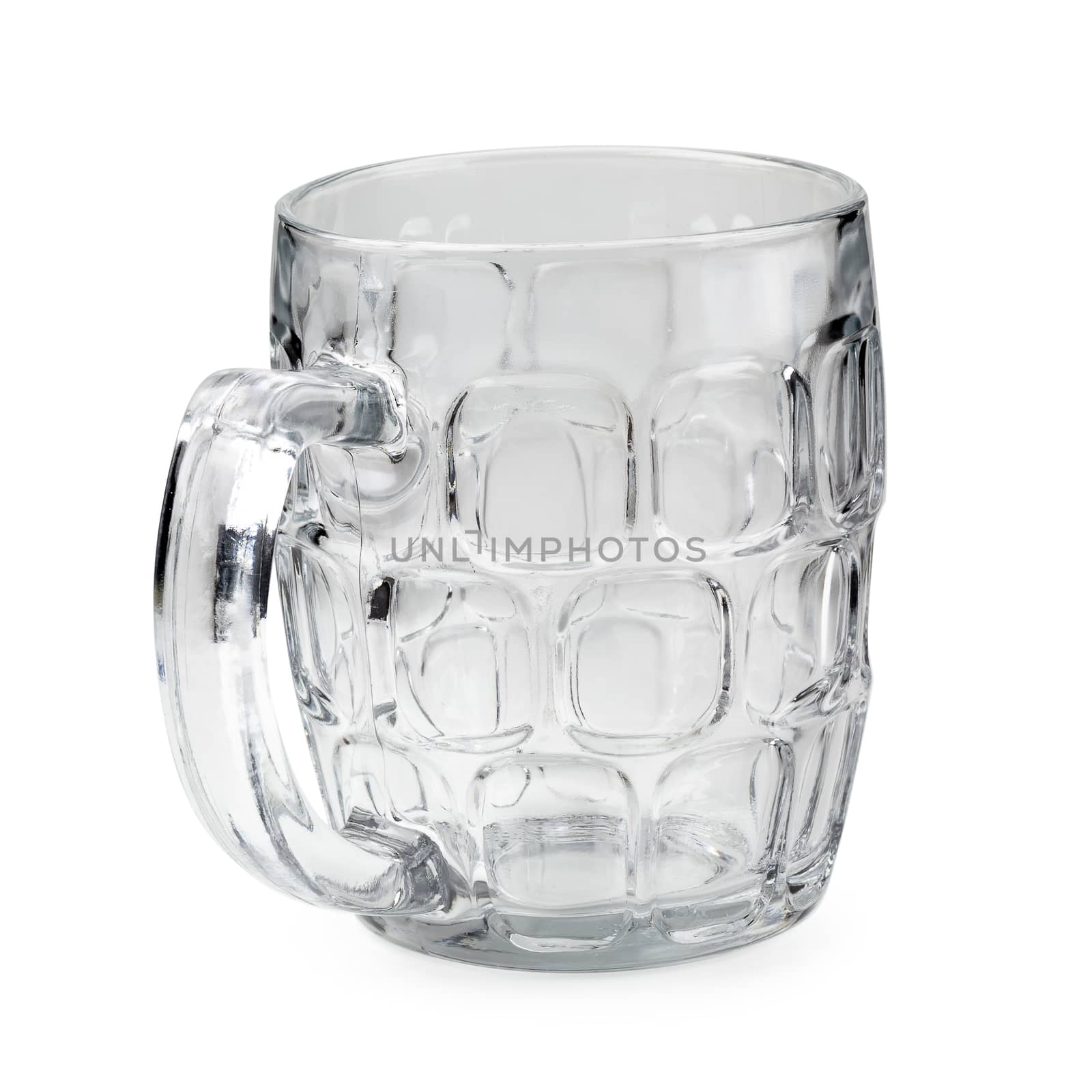 Cocktail glass. Empty beer mug isolated on a white background.