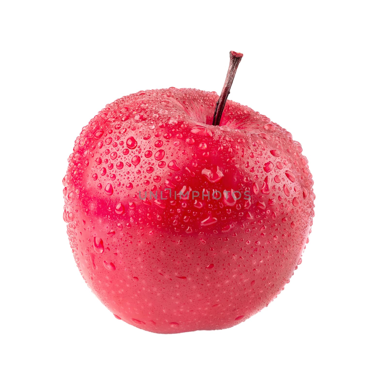 Red apple whole pieces isolated on white background.