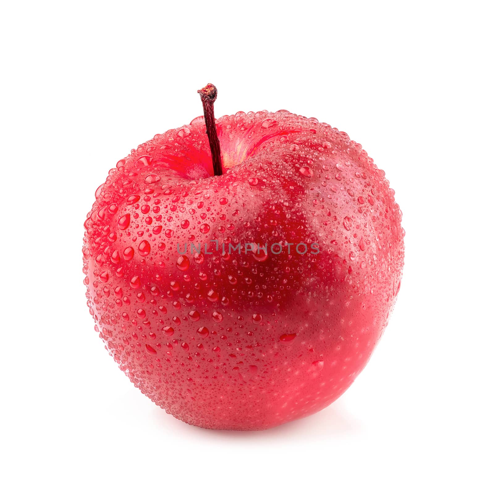 Red apple whole pieces isolated on white background.