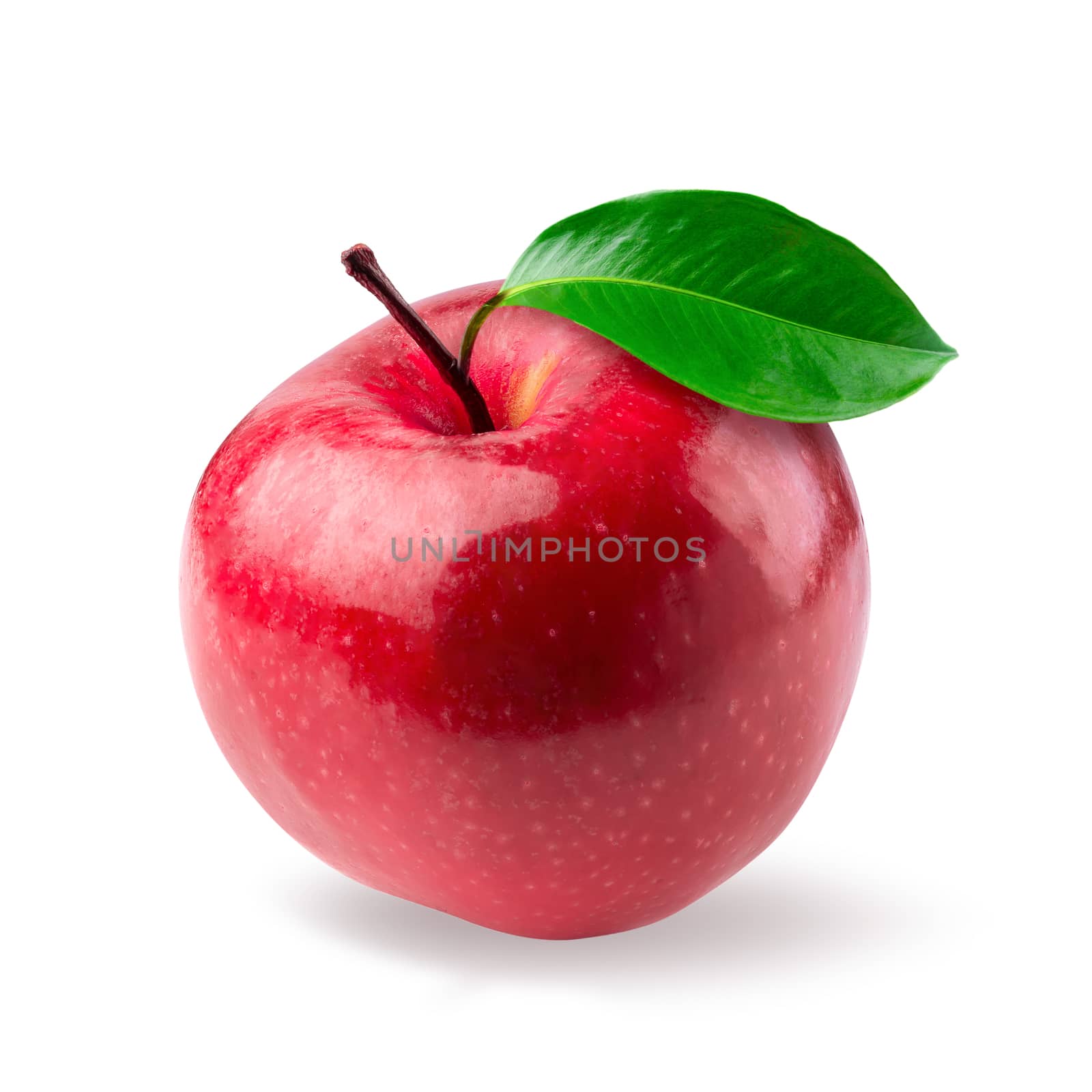 Red apple whole pieces isolated on white background.