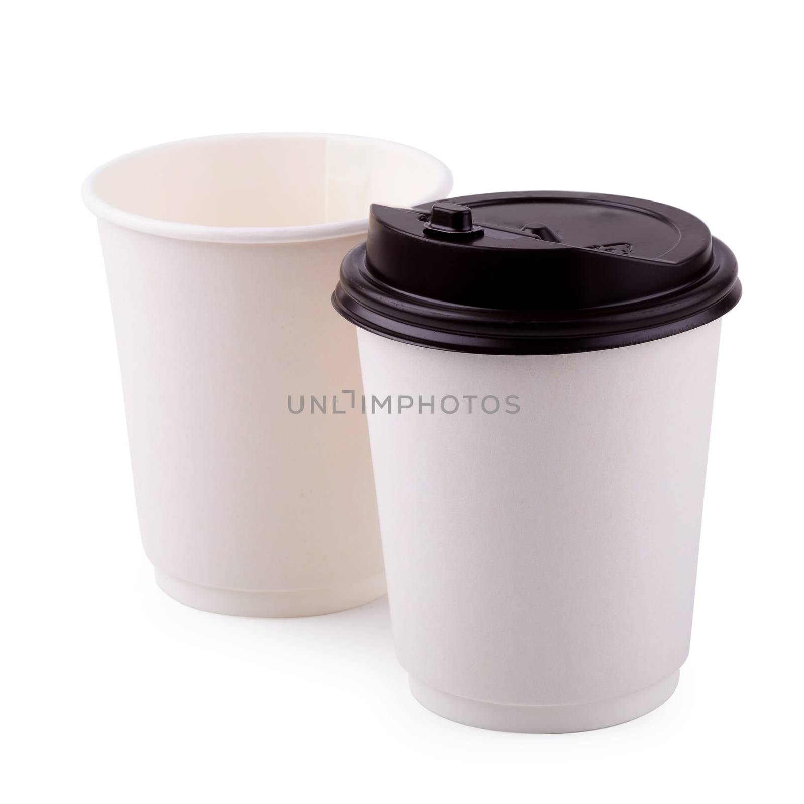 Takeaway White paper coffee cup isolated on a white background by kaiskynet