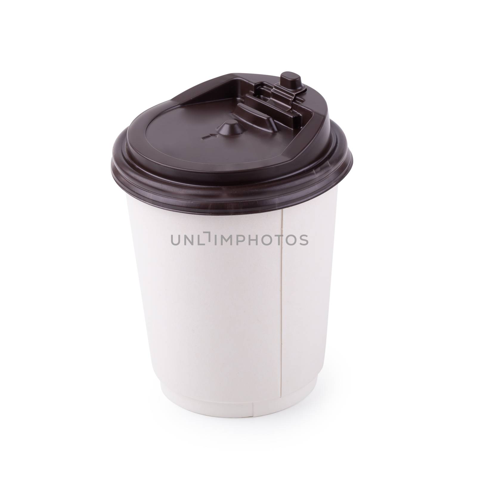 Takeaway White paper coffee cup isolated on a white background by kaiskynet