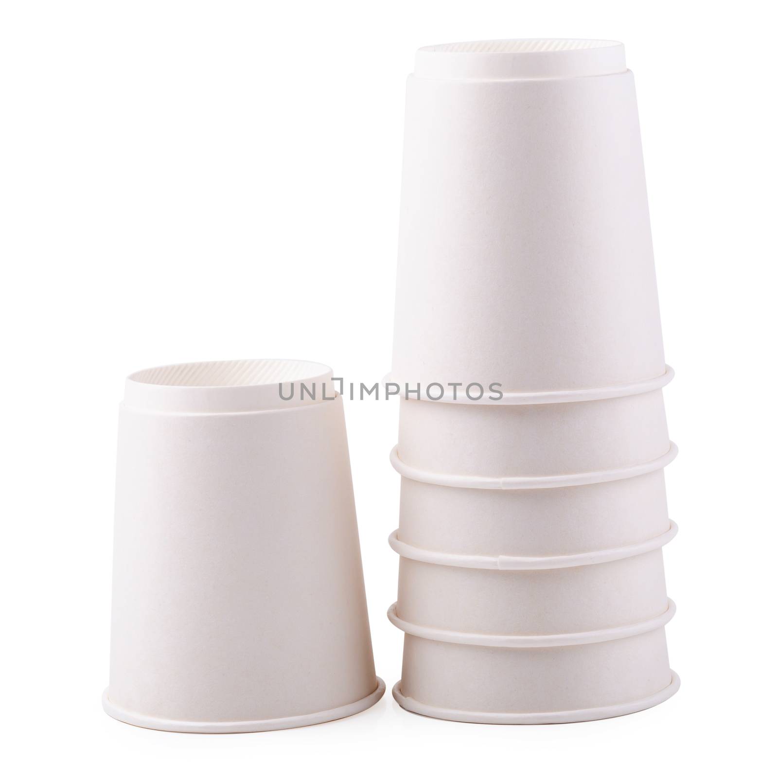 Takeaway White paper coffee cup isolated on a white background