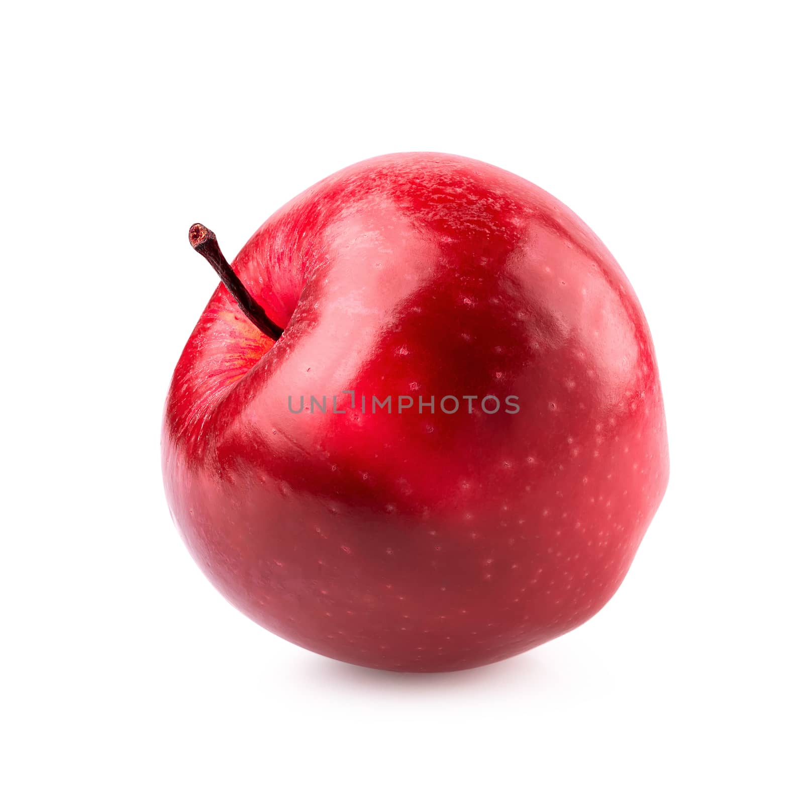 Red apple whole pieces isolated on white background.