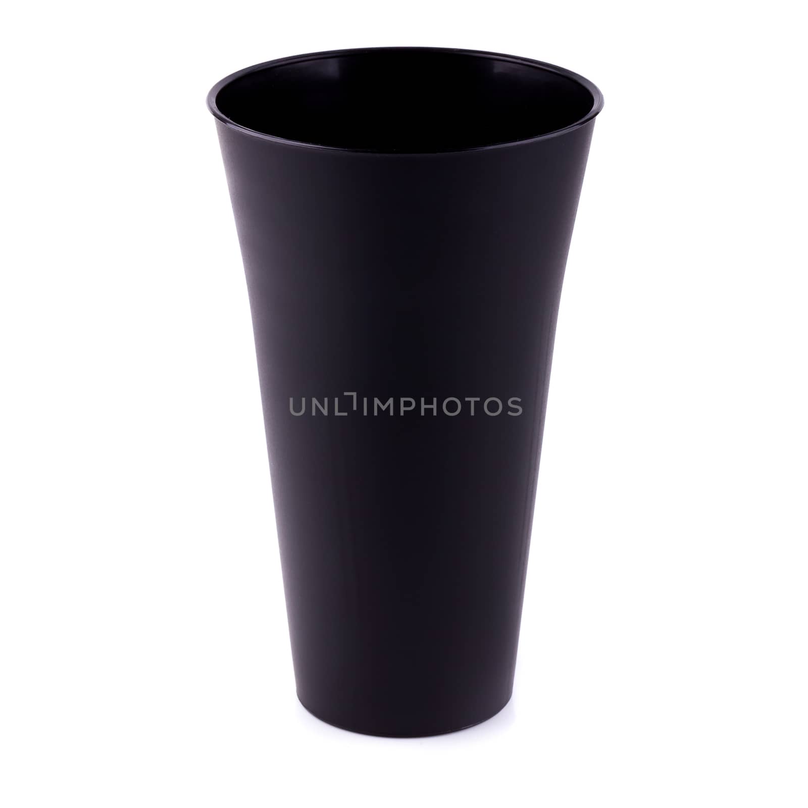 Black Disposable Cup for beverages isolated on white background.