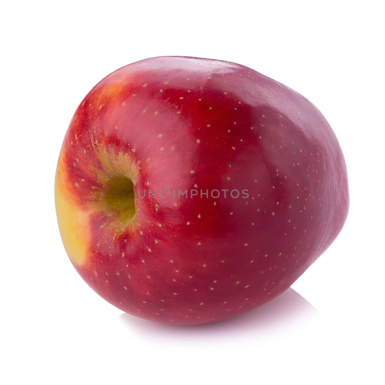 Fresh red apple isolated on white background.