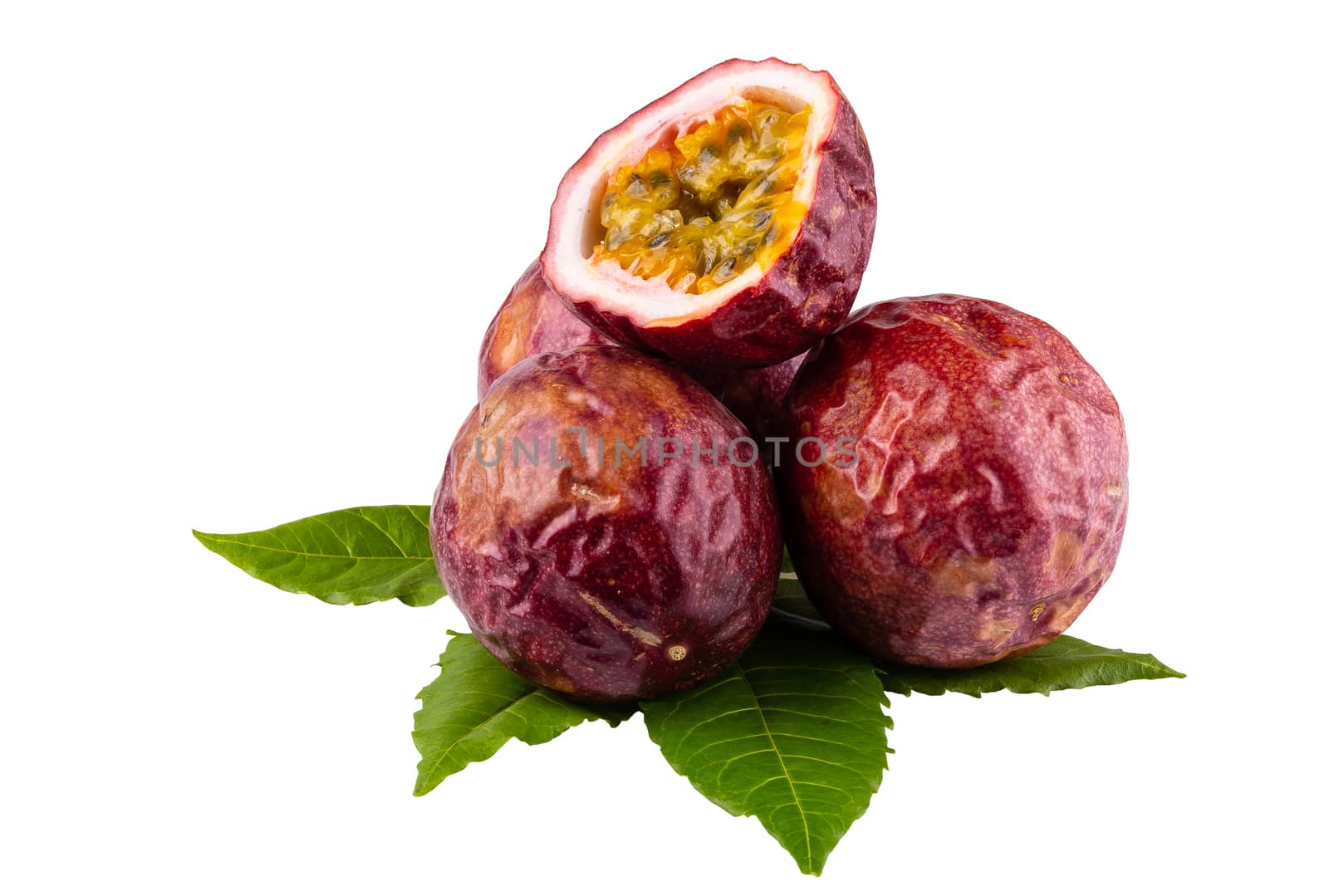 Passion fruit isolated on a white background With clipping path by kaiskynet