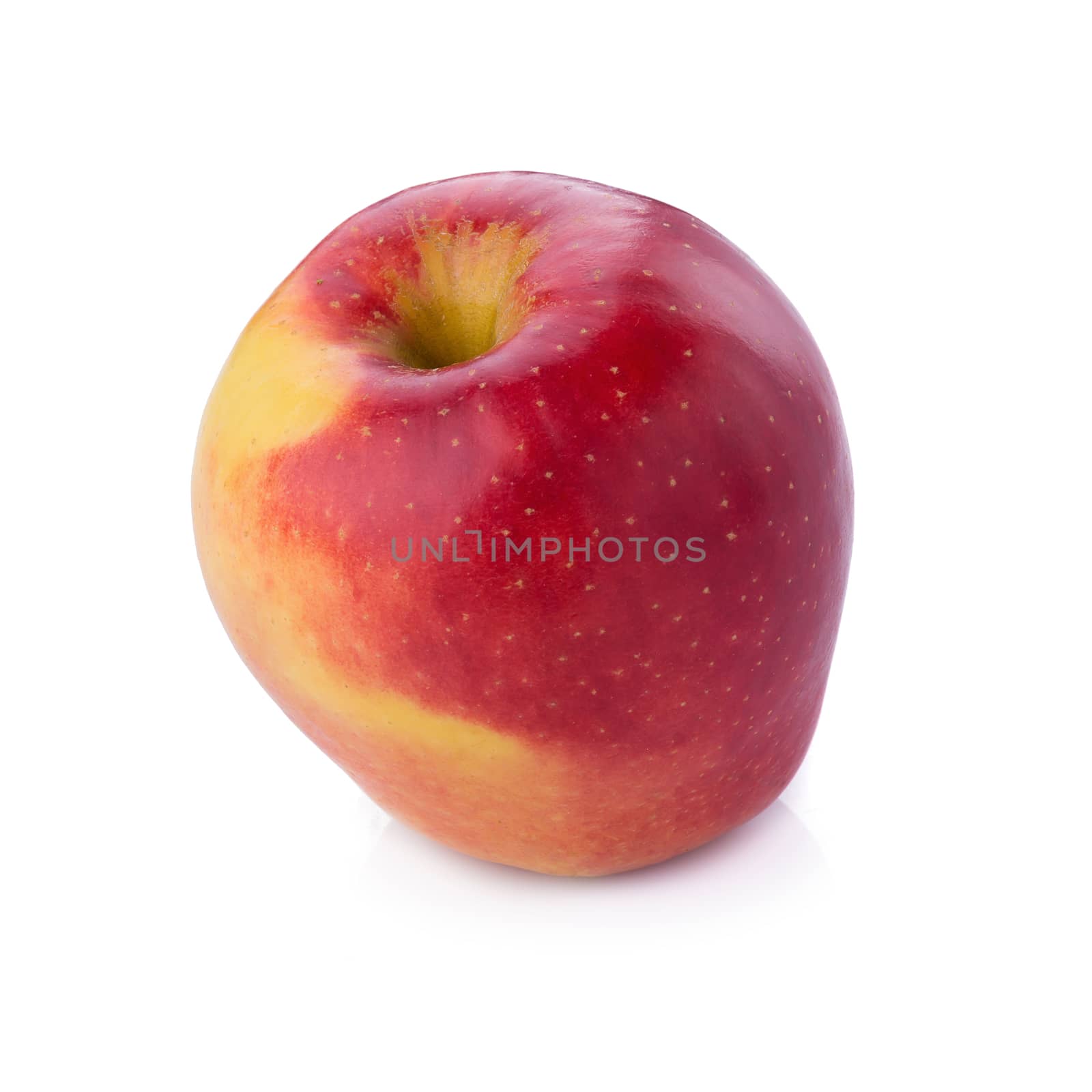 Fresh red apple isolated on white background.