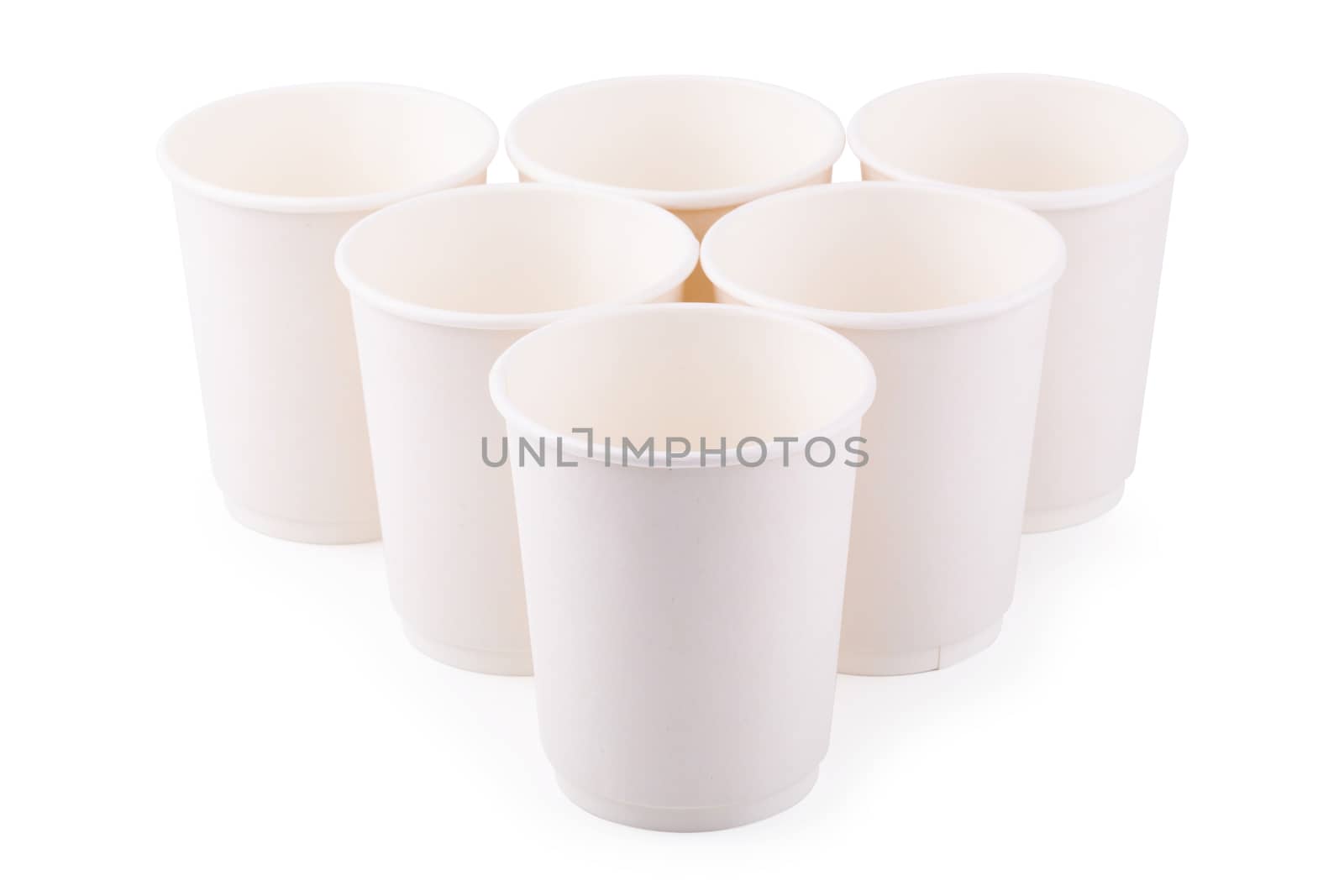 Takeaway White paper coffee cup isolated on a white background