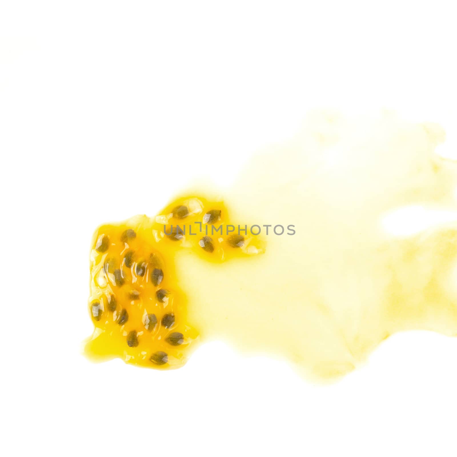 Passion fruit isolated on white background. Top view.