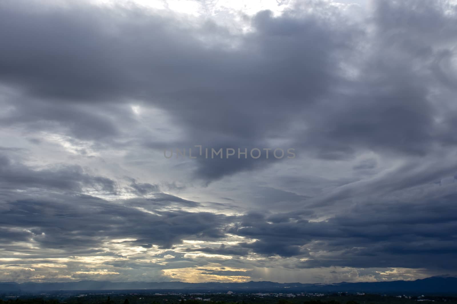 Colorful dramatic sky with cloud at sunset. by kaiskynet