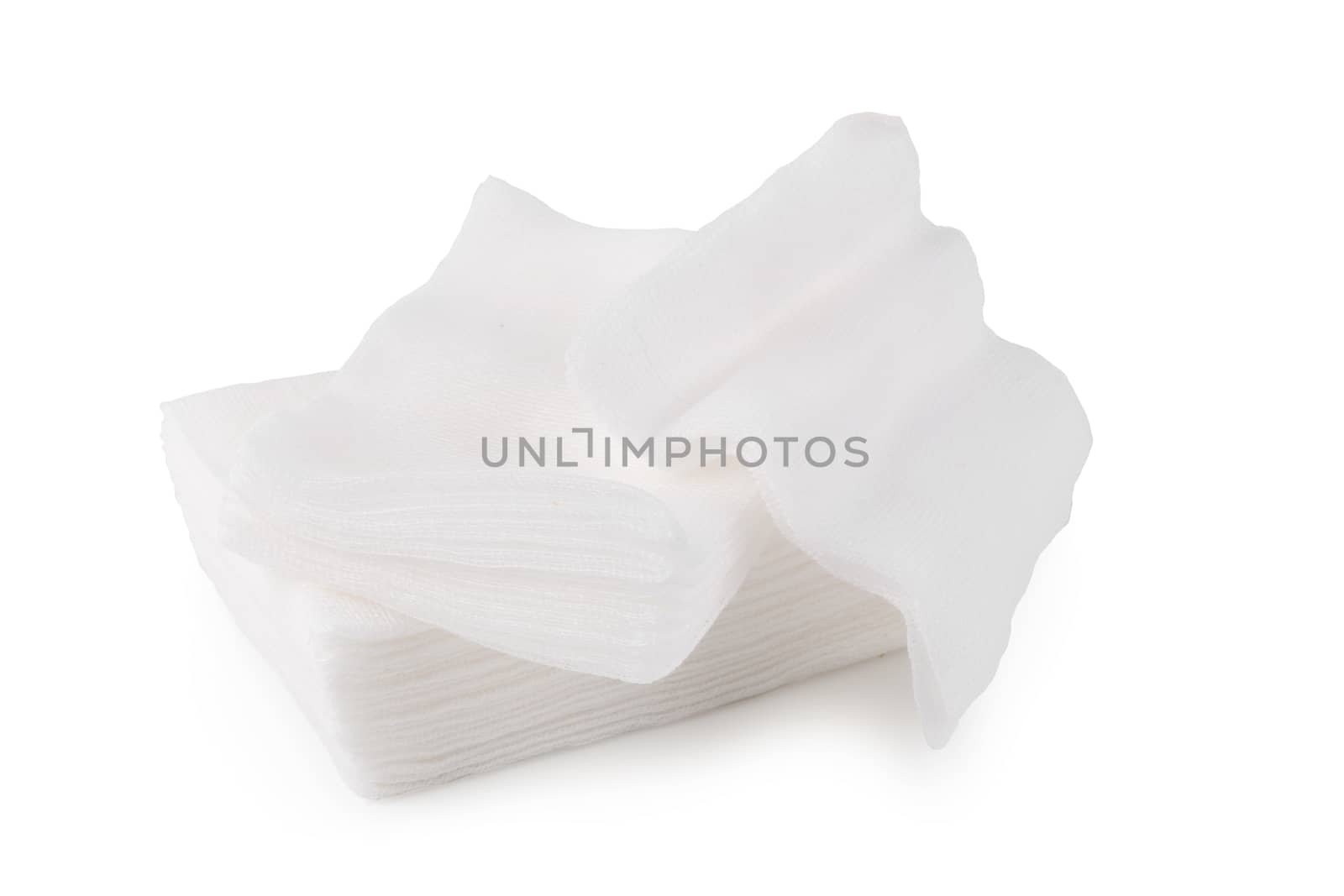 Medical gauze sheet isolate on a white background by kaiskynet