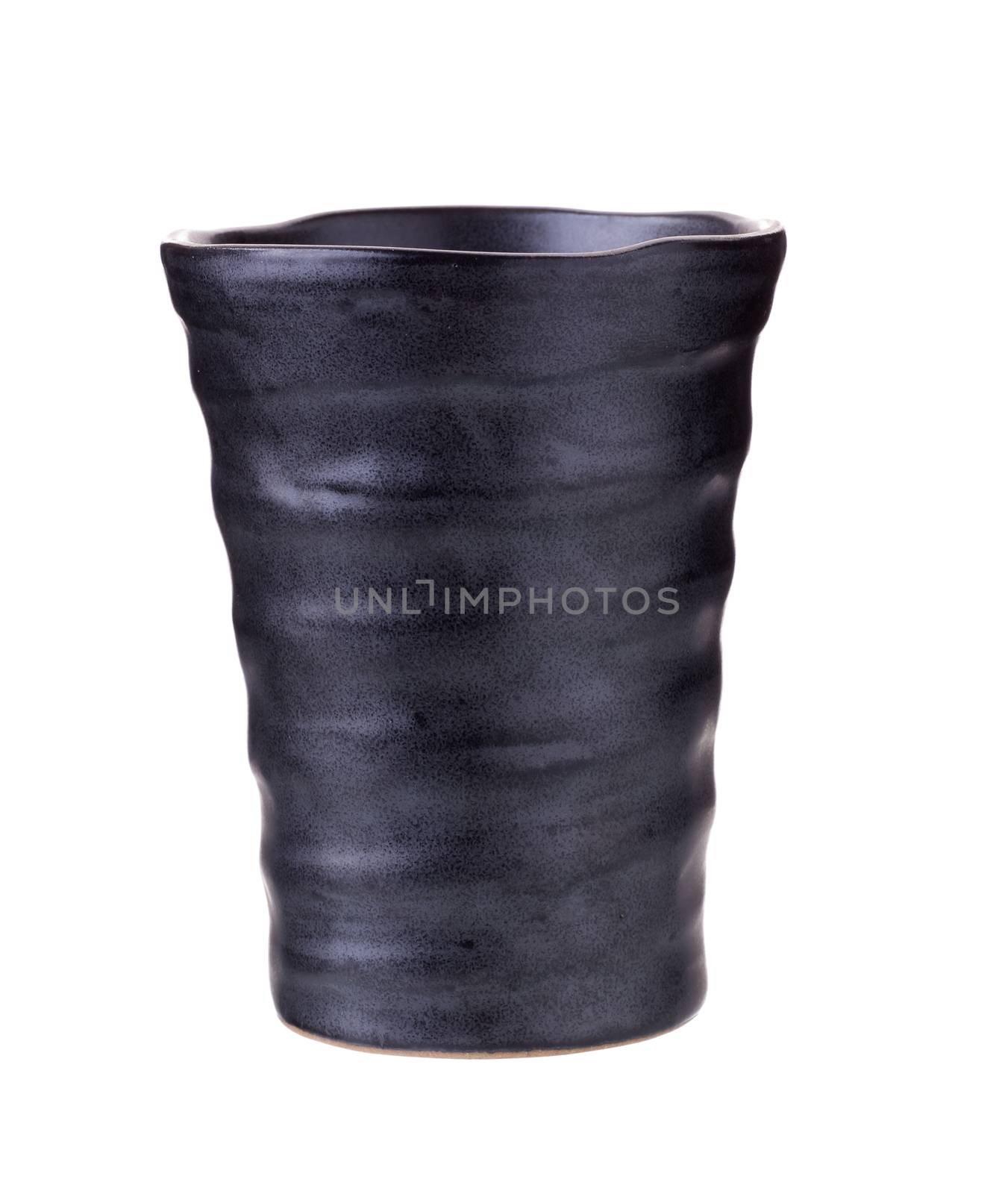 Glass ceramic black shape design wrinkly on white background by kaiskynet