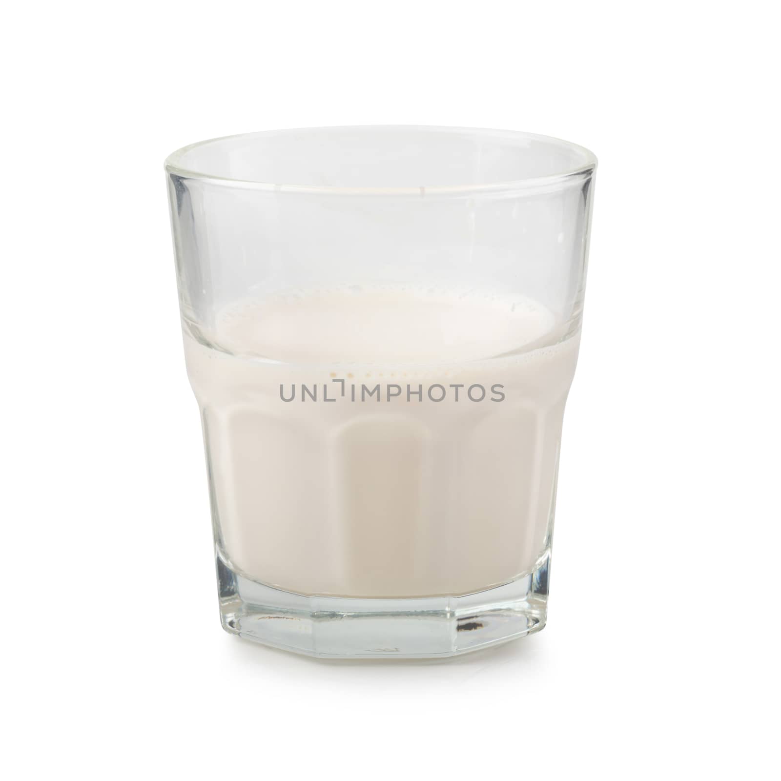 Glass of milk isolated on a white background.