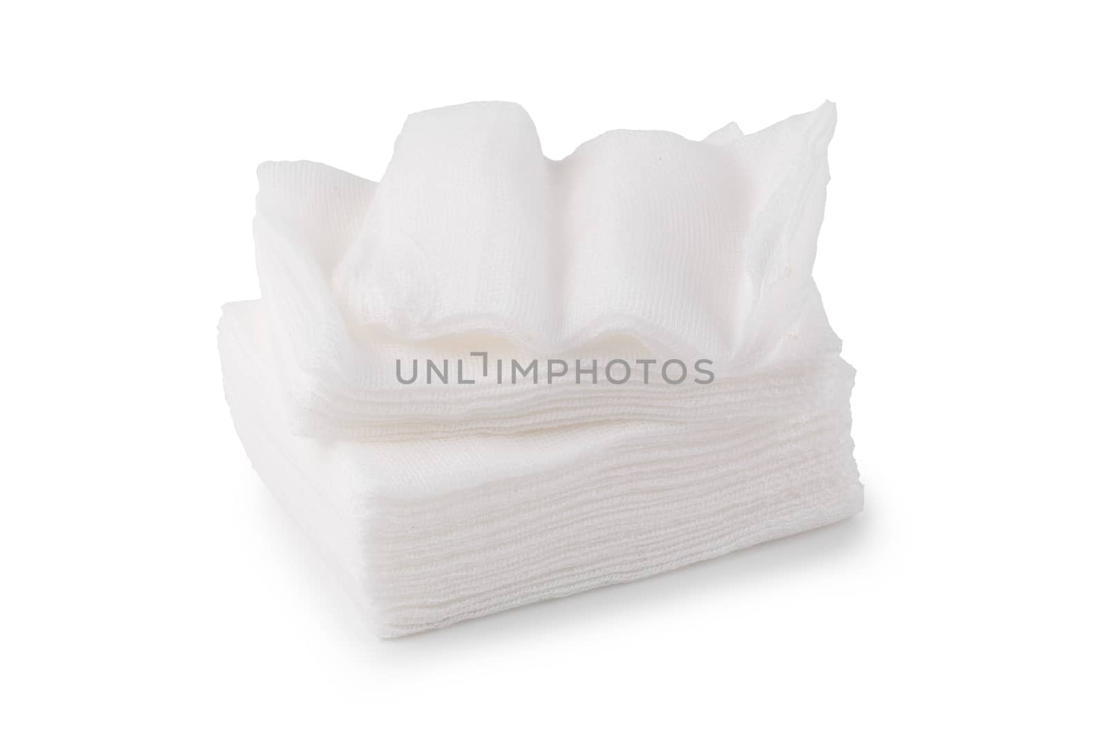 Medical gauze sheet isolate on a white background by kaiskynet