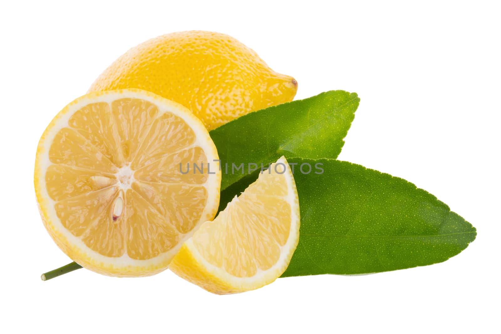 yellow lemon isolated on over white background by kaiskynet